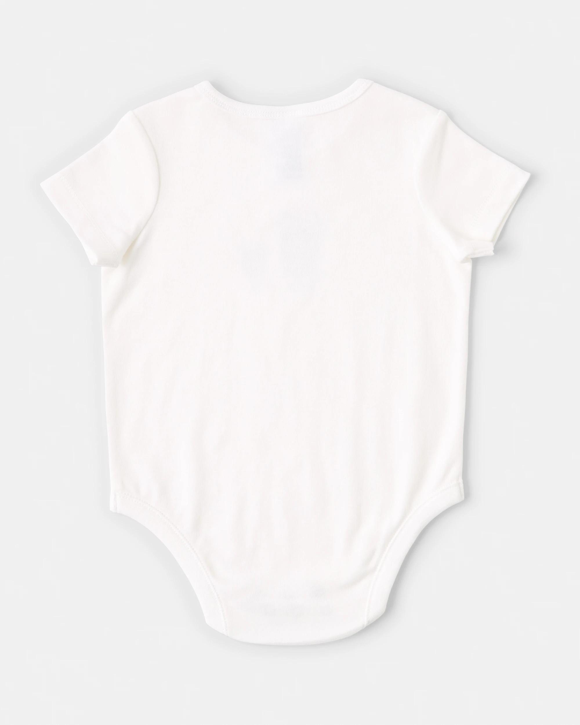 2 Cotton Short Sleeve Print Bodysuit Wht Cino, 2 of 3