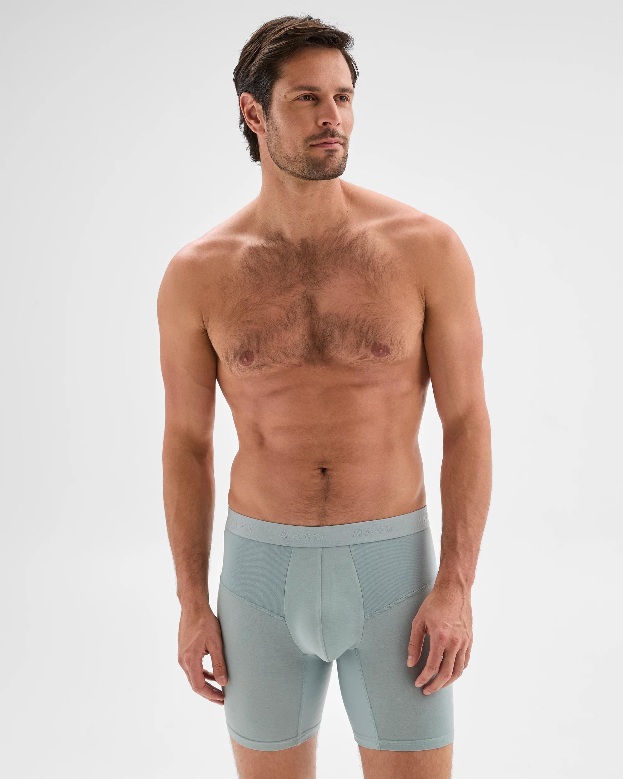 1 Mens Long Length Performance Trunks - Maxx SLATE, 1 of 4