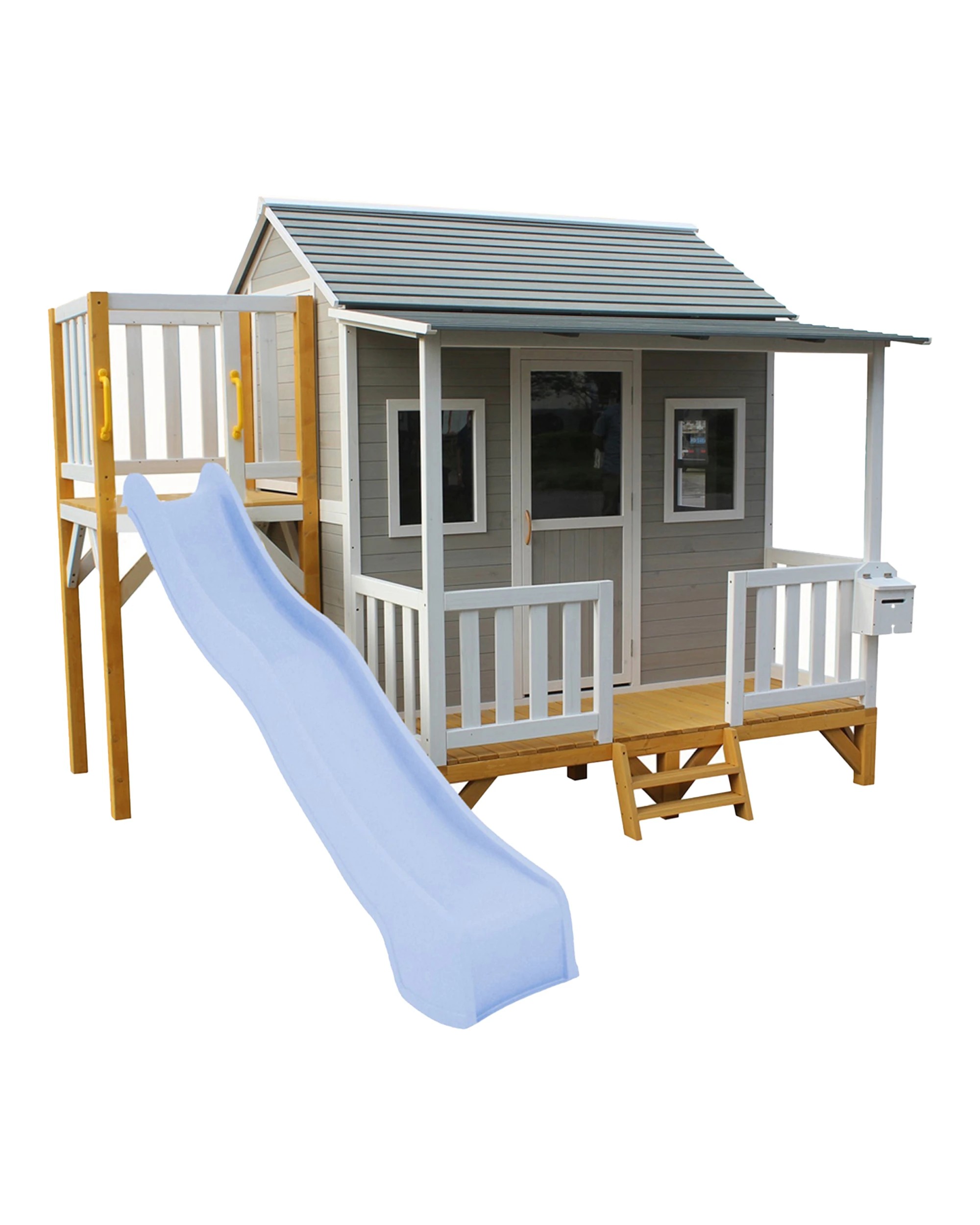 1 KIDZSHACK Delightful Shack Kids Wooden Cubby House Slide 3y+ - Blue, 1 of 3