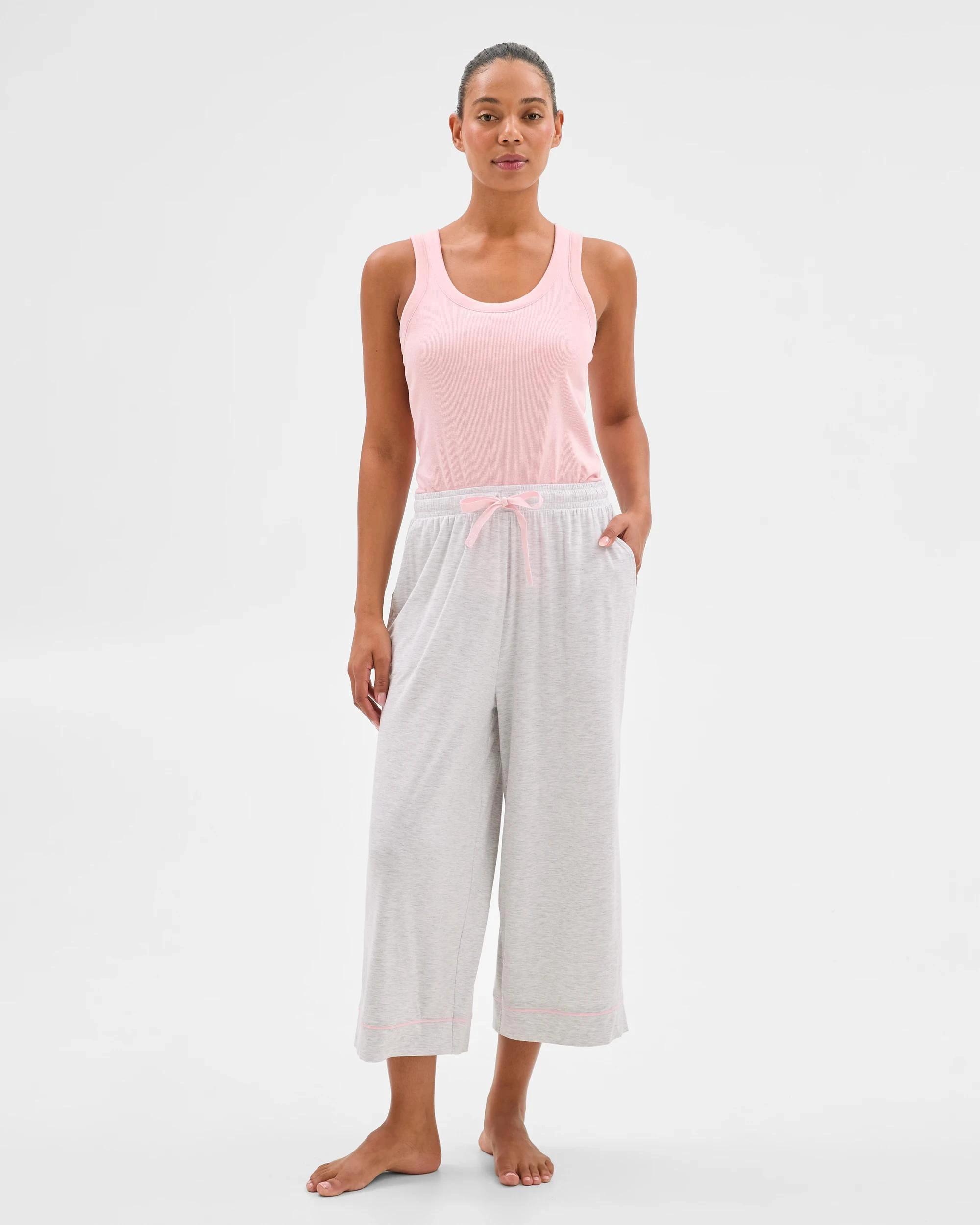 1 Target Woman Bamboo Soft Comfort Sleep Culotte Pants GREY, 1 of 6