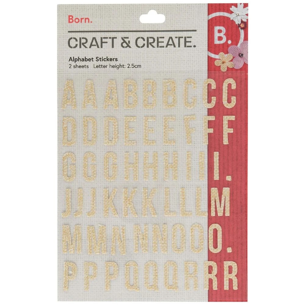 1 Born Burlap Alphabet Stickers, 1 of 2