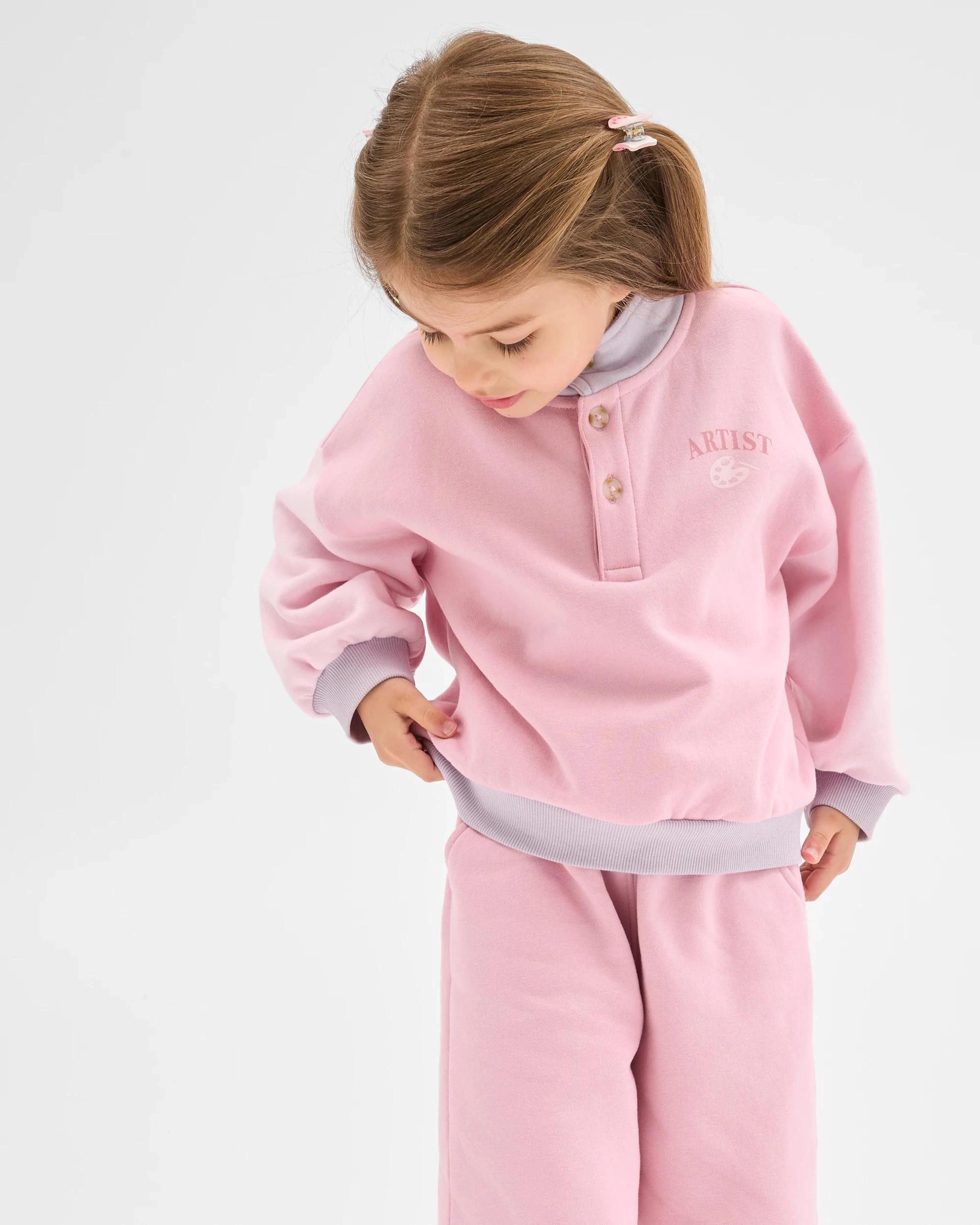 3 Target Kids Australian Cotton Blend Fashion Wide Leg Trackpants PINK COLOUR BLOCK, 3 of 6