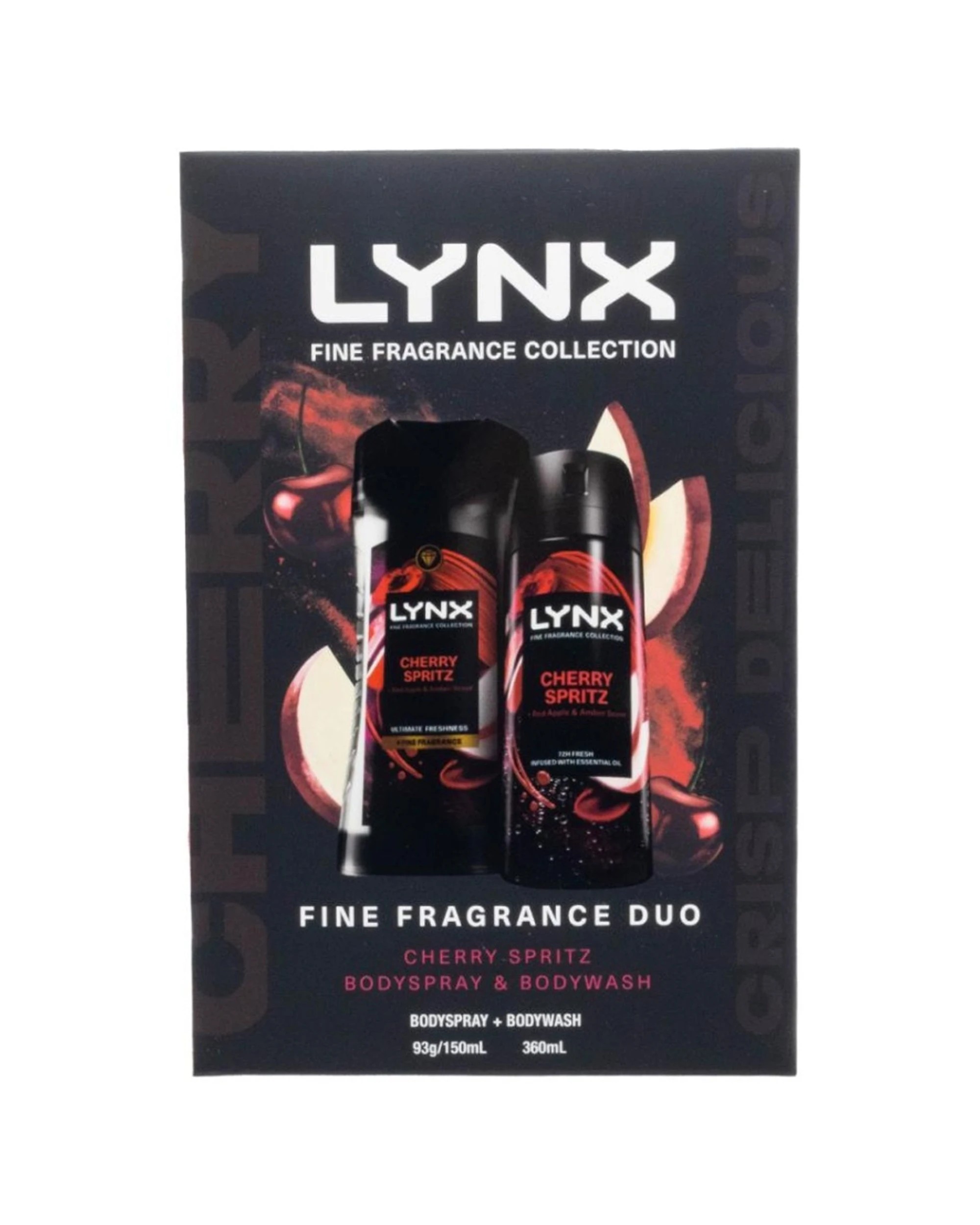 2 Lynx 4x 2pc Fine Fragrance Duo Set Body Spray and Wash Cherry Spritz - Black, 2 of 4