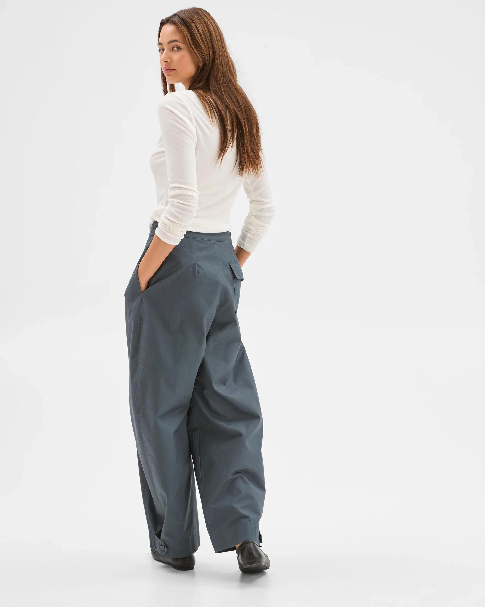 5 Lily Loves Australian Cotton Barrel Leg Cargo Pants STEEL GREY, 5 of 7