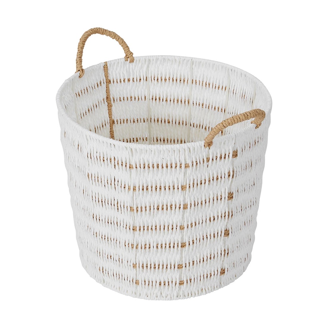 5 Round Paper Rope Round Basket - White, 5 of 7