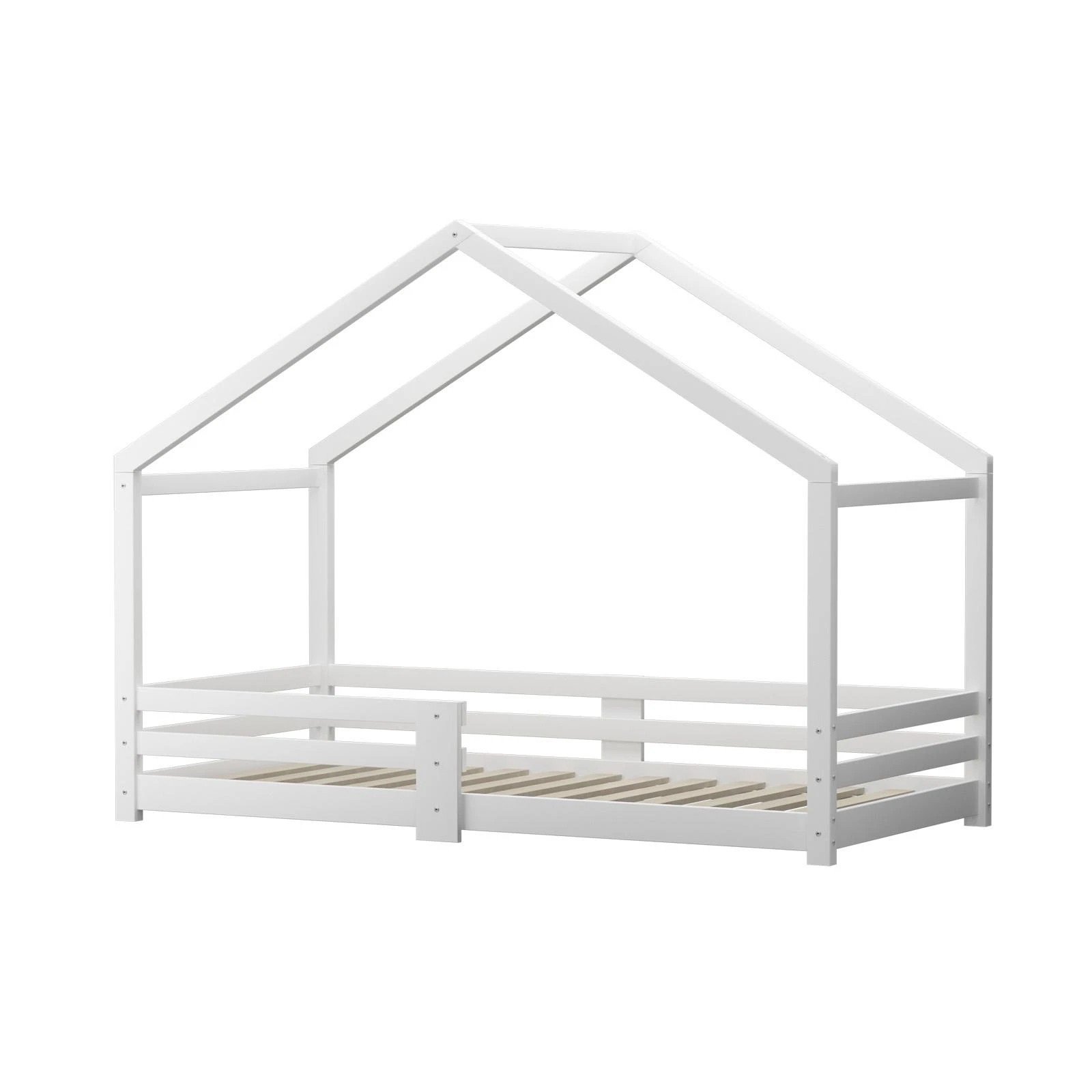 7 Oikiture Kids Bed Frame Single Wooden Bedframe Timber Platform
 - Natural, 7 of 10