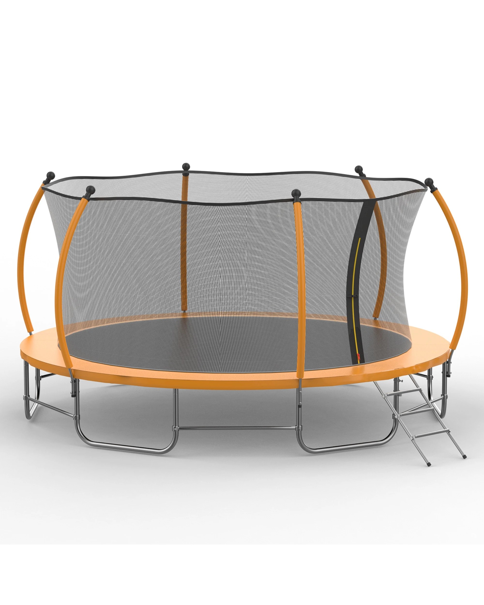 1 Advwin 12FT Trampoline Outdoor for Kids w/Safety Enclosure Net, Ladder, Max Limit 150 kg，Orange, 1 of 6