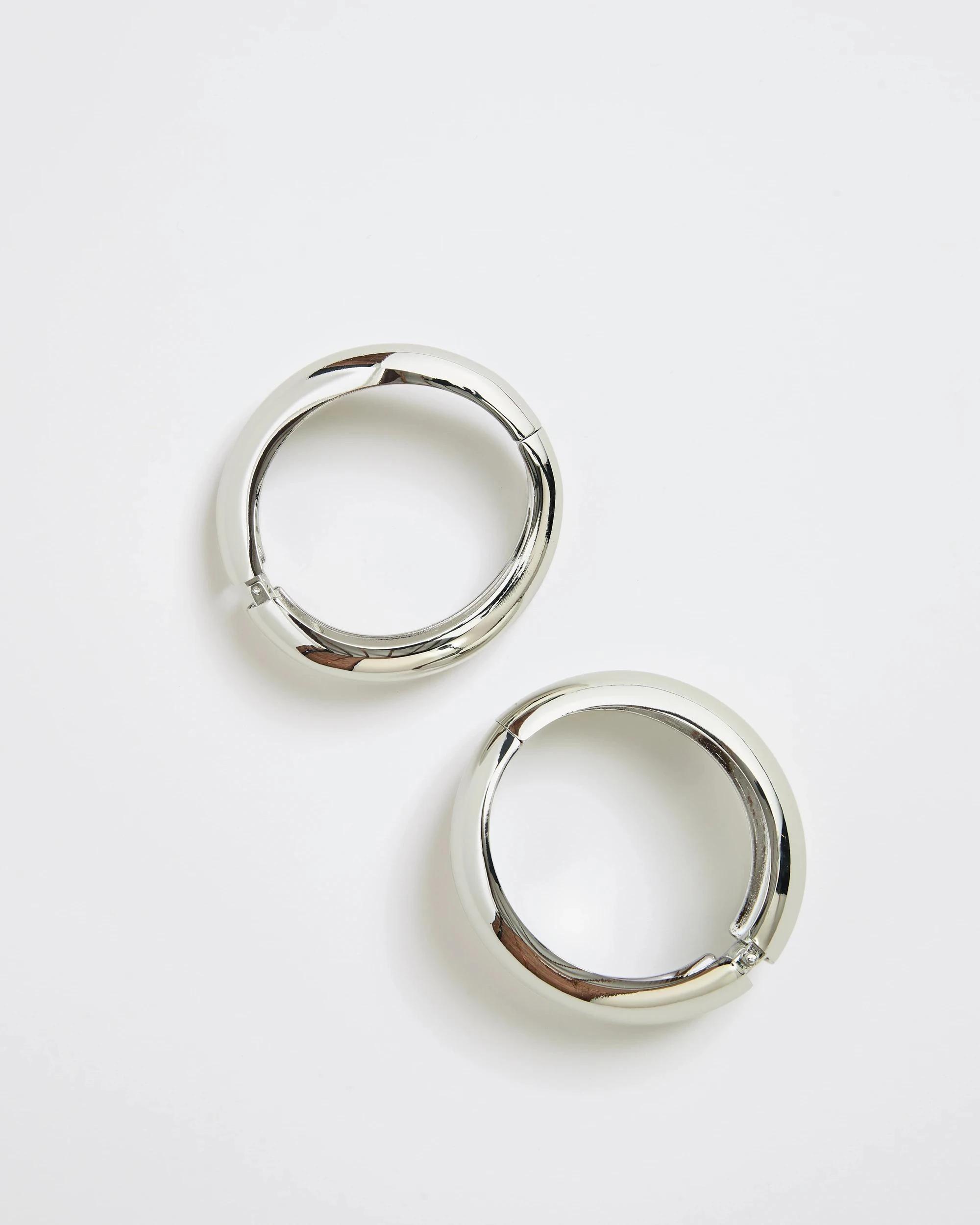 2 Target 2 Pack Wavy Hinged Bangles SILVER-TONE, 2 of 2