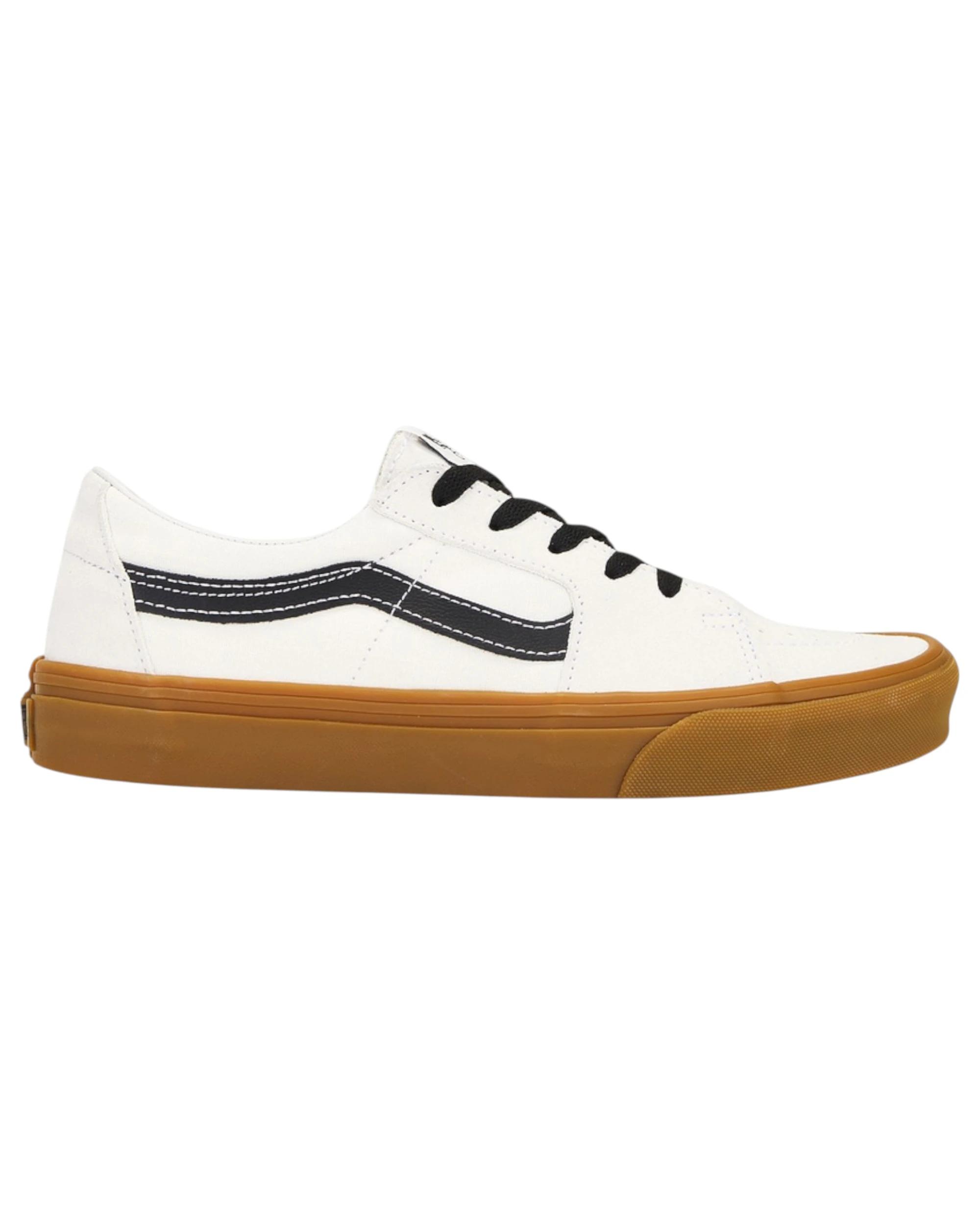 1 Vans Mens Sk8-Low Blanc DE Blanc Gum Lace Up Shoes WHITE, 1 of 6