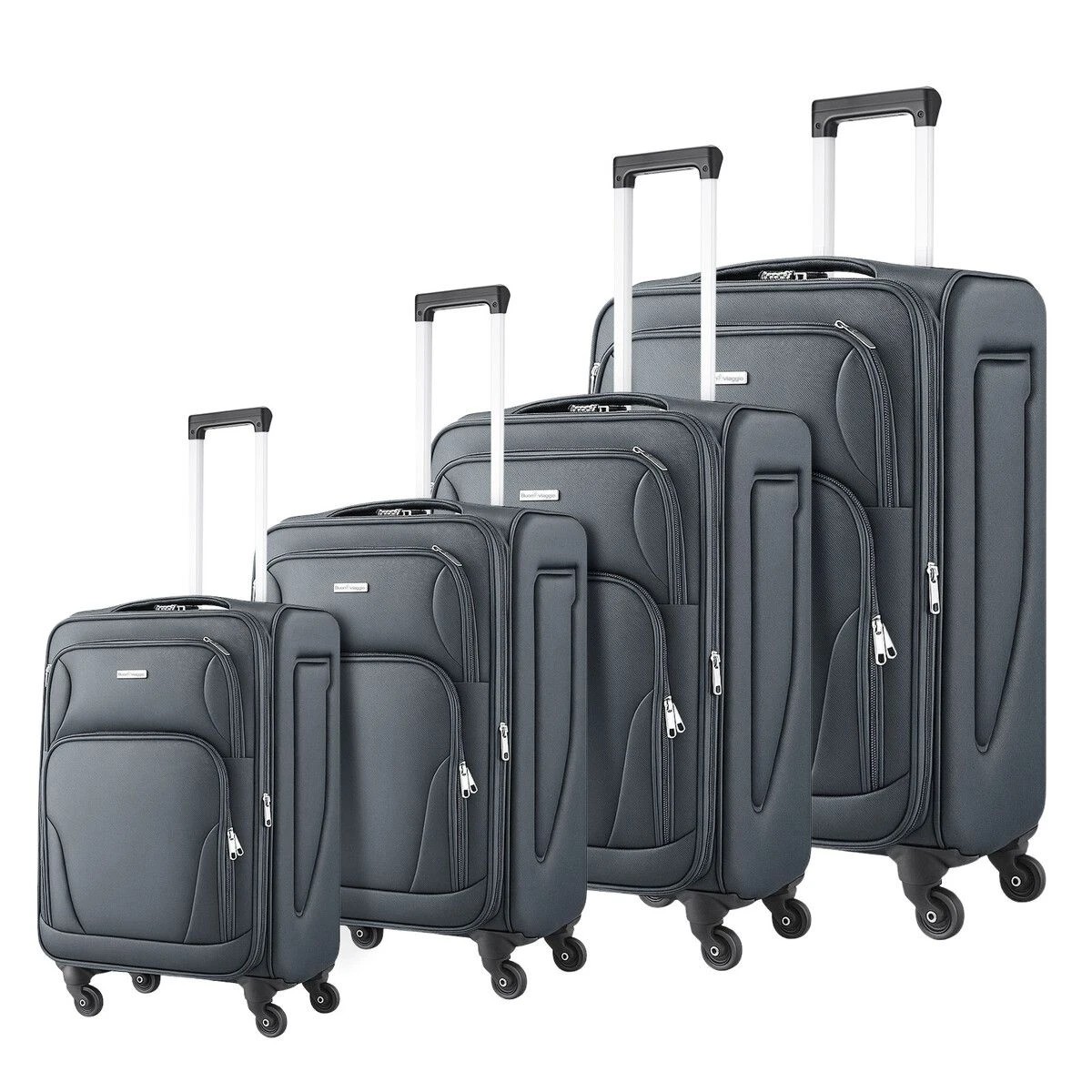3 Buon Viaggio 4 Piece Suitcases Luggage Set Carry On Softside Travel Case, 3 of 3