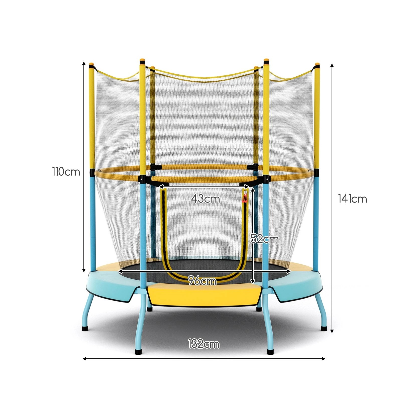 3 Costway Kids Trampoline w/360 Degree All-Round Security Enclosure Net Recreational Trampoline - Yellow, 3 of 3