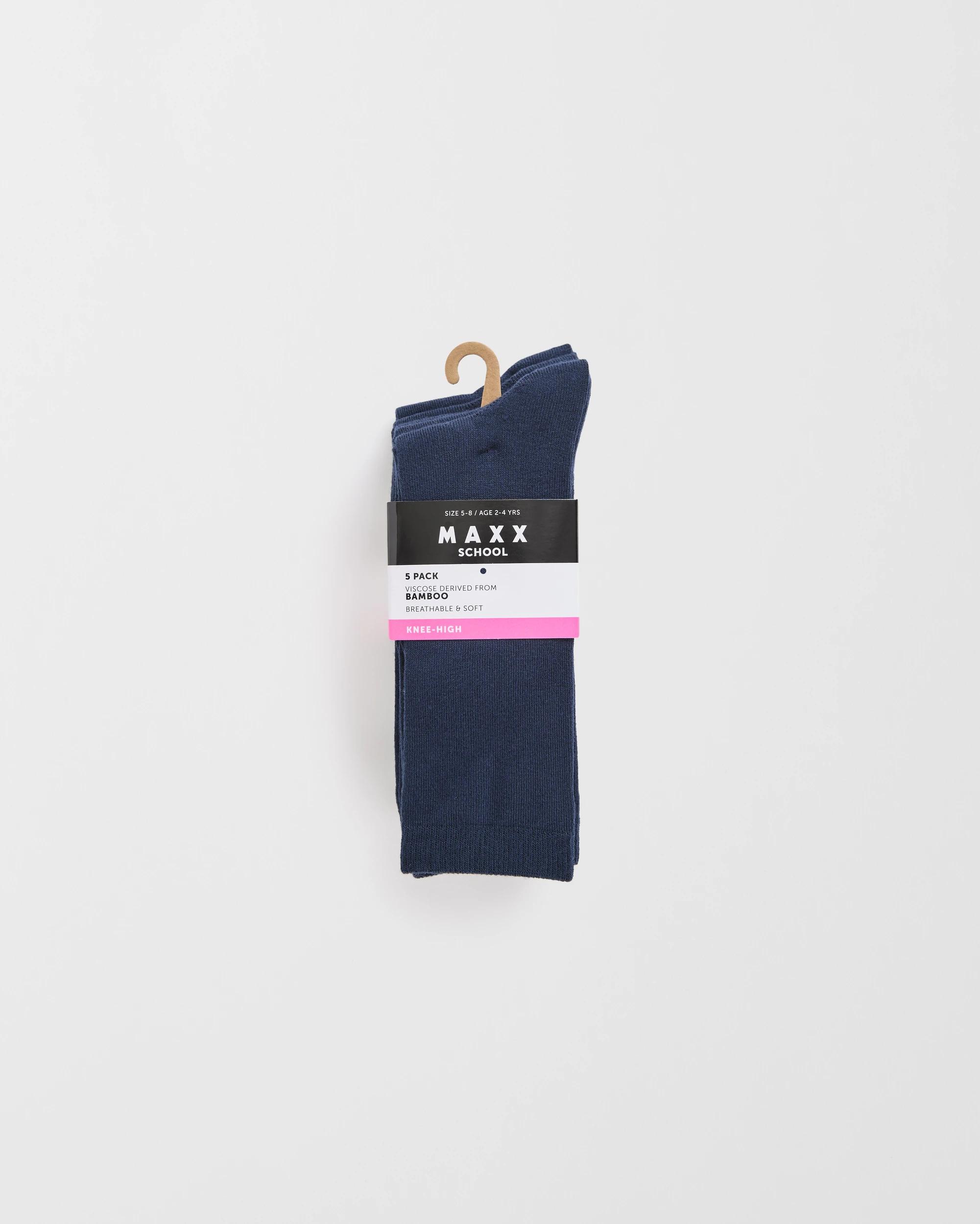 3 Maxx Bamboo 5 Pack Knee High School Socks NAVY, 3 of 3
