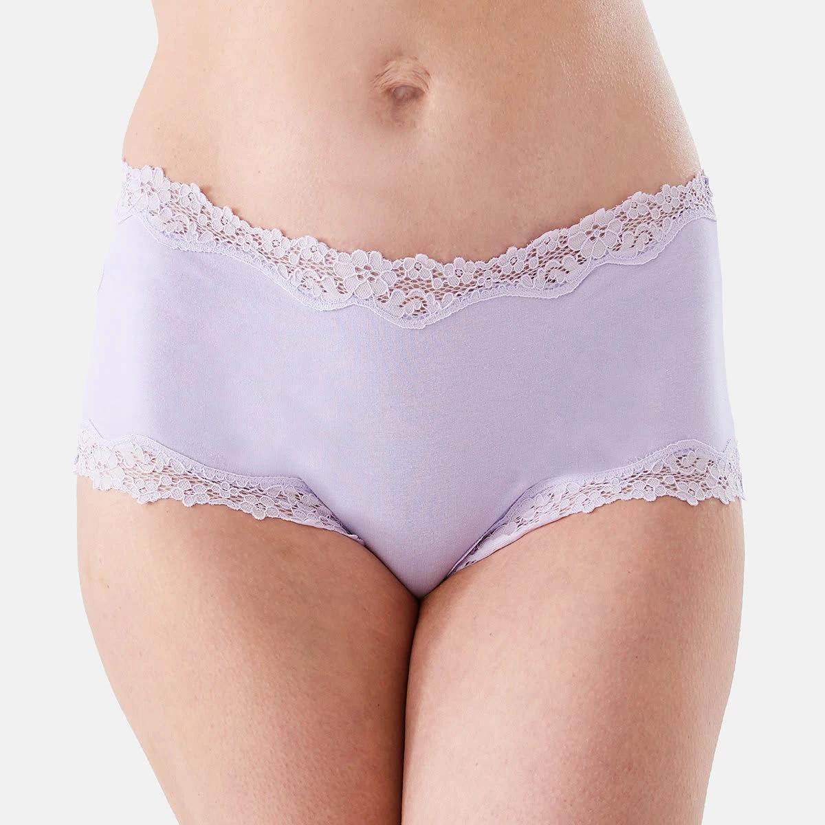 5 3 Pack Cotton Lace Trim Full Briefs Hy Mn Bl, 5 of 8