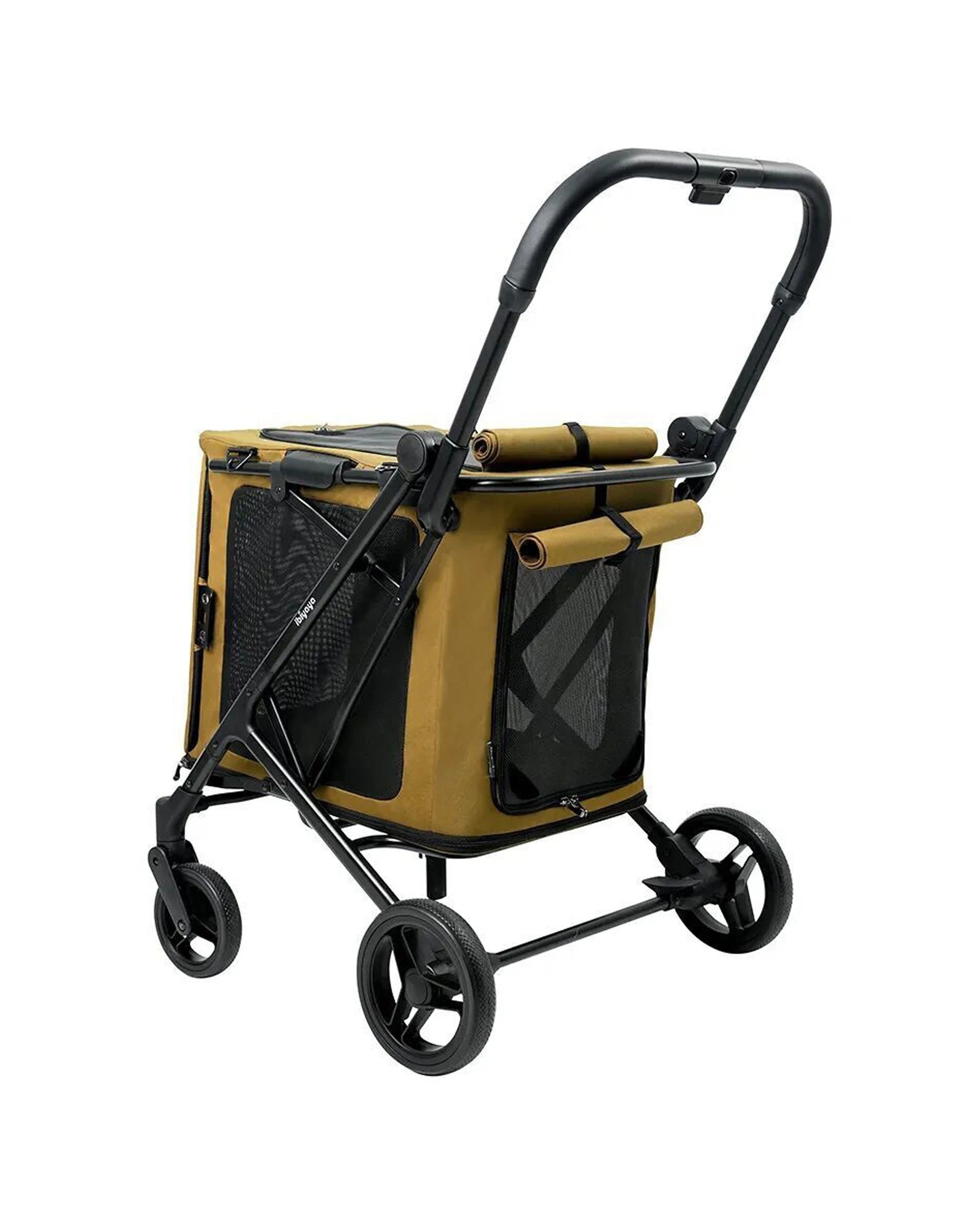 1 Ibiyaya Bigbuddy Folding Pet Stroller Crate Carrier Combo For Large Dogs - Beige, 1 of 9