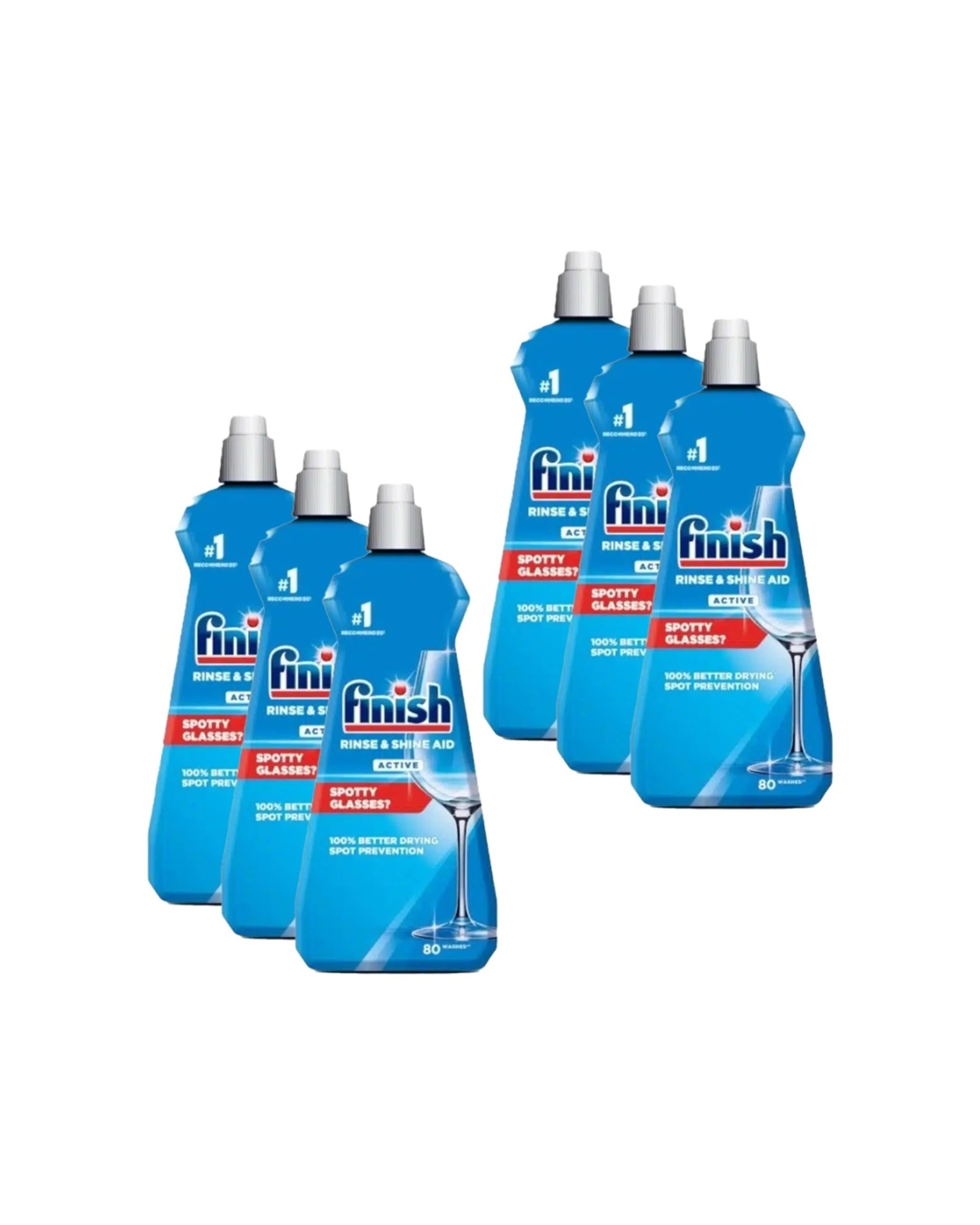 1 Finish 6PK Shine And Dry Dishwasher Liquid Rinse Aid 400ml 80 Washes Pack, 1 of 3