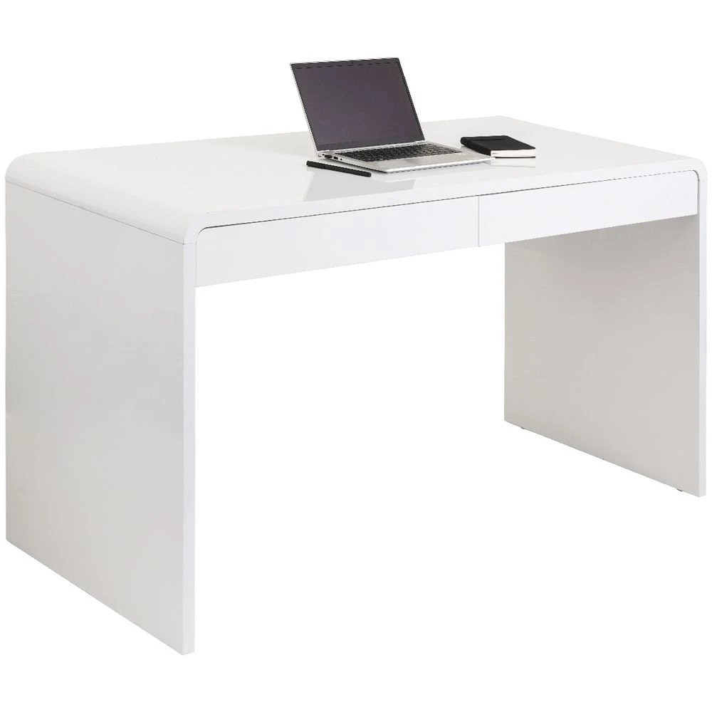 8 Reine 2 Drawer 1400mm High Gloss White Desk Desks, Tables and Workstations, 8 of 10