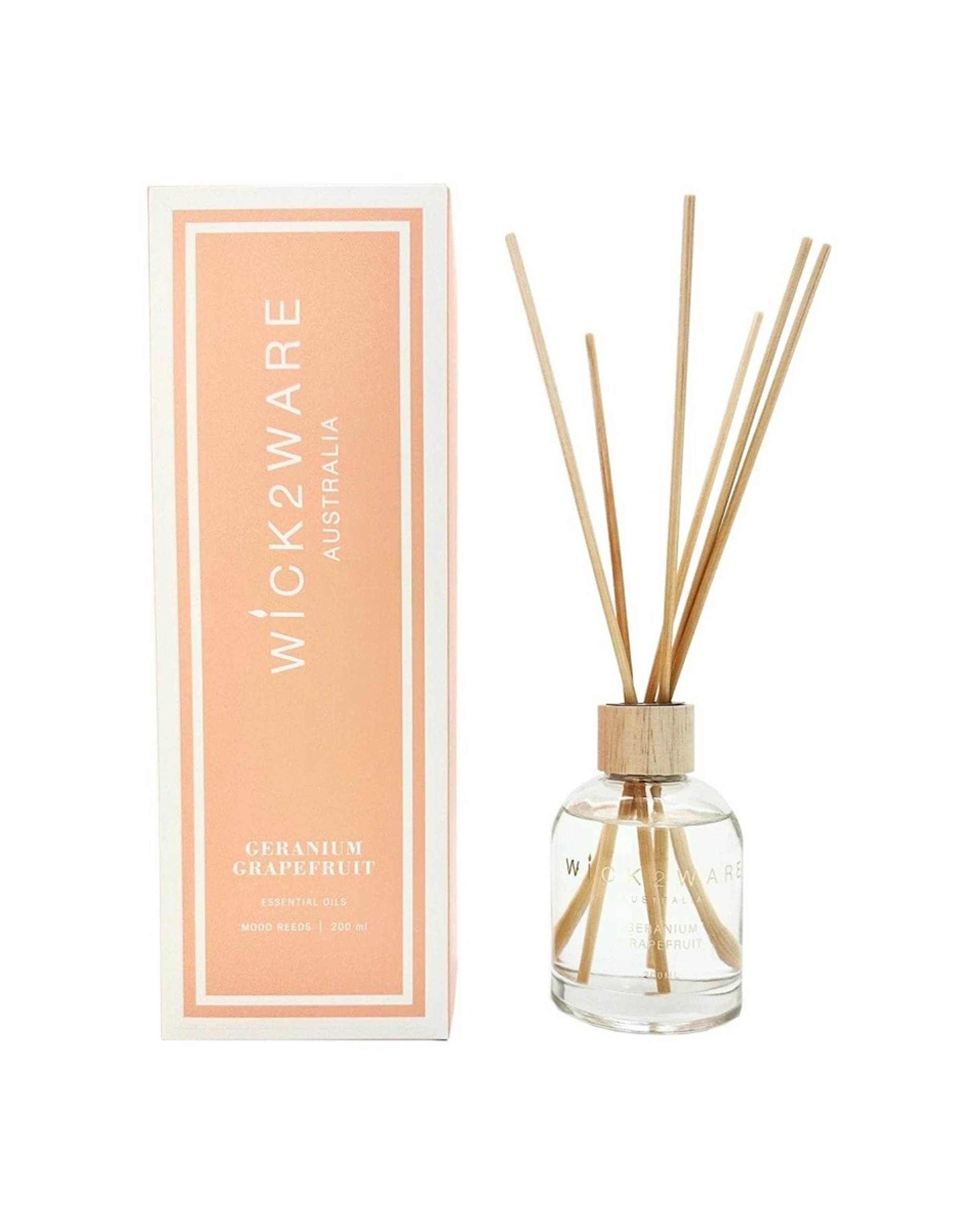 1 Wick2Ware Scented Reed Diffuser Home Fragrance Geranium Grapefruit 200ml - Multi, 1 of 1