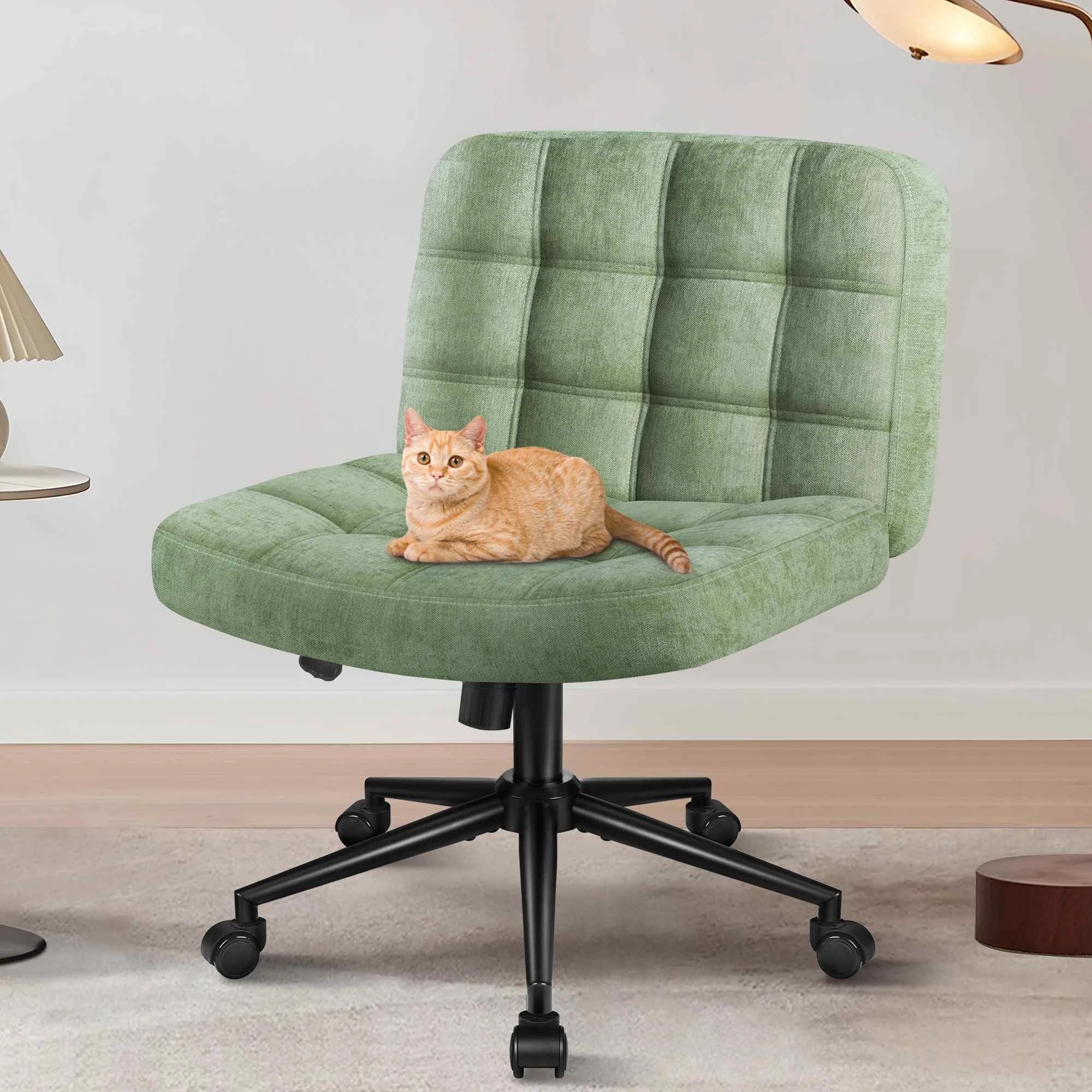 8 Alfordson Office Desk Chair Computer Armless Wide Seat Mid Back - Green, 8 of 10