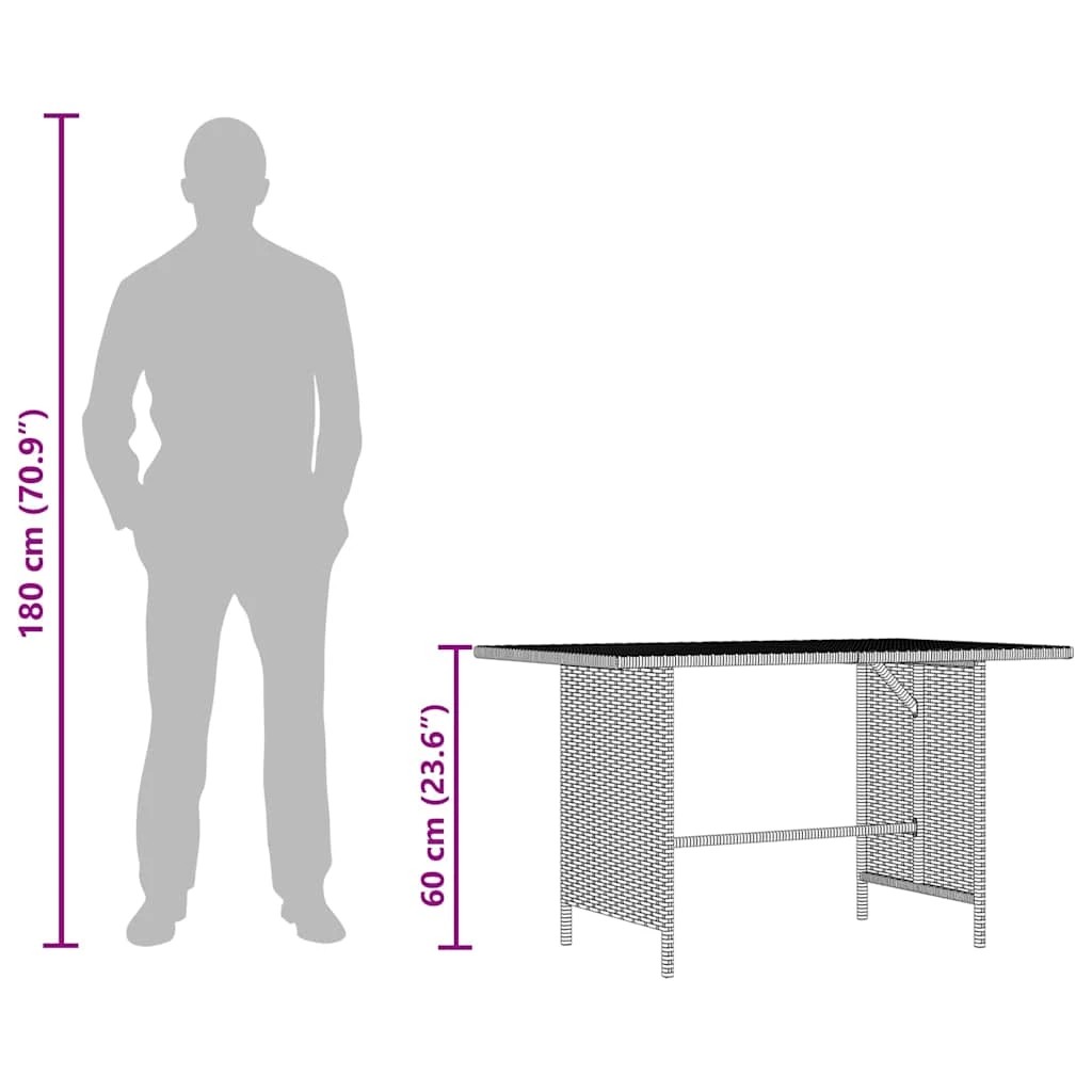 9 vidaXL Garden dining table Durable - Black, 9 of 9
