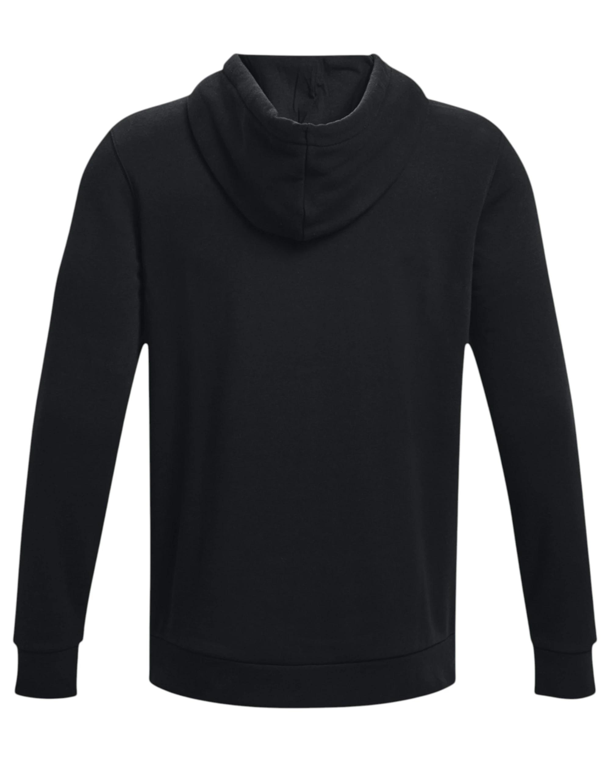 5 Under Armour Mens Icon Essential Fleece Black/ White Hoodie Black, 5 of 6