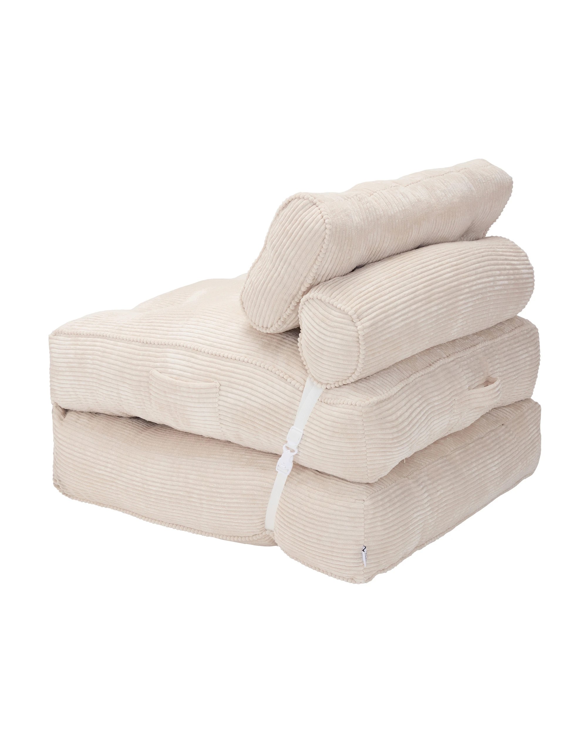 4 IHOMDEC Fordable Corduroy Compression Lazy Sofa - Beige, 4 of 10
