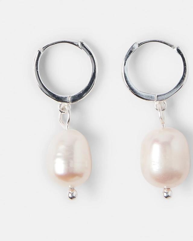 Sterling Silver Pearl Drop Earr