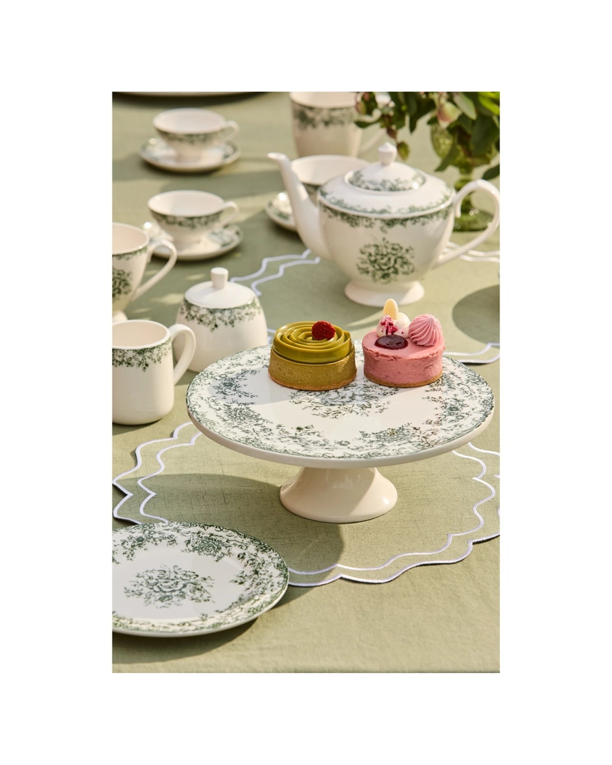 3 Casa Domani Rosetta Sugar & Creamer Set Durable Porcelain Elegant - Blue, 3 of 4