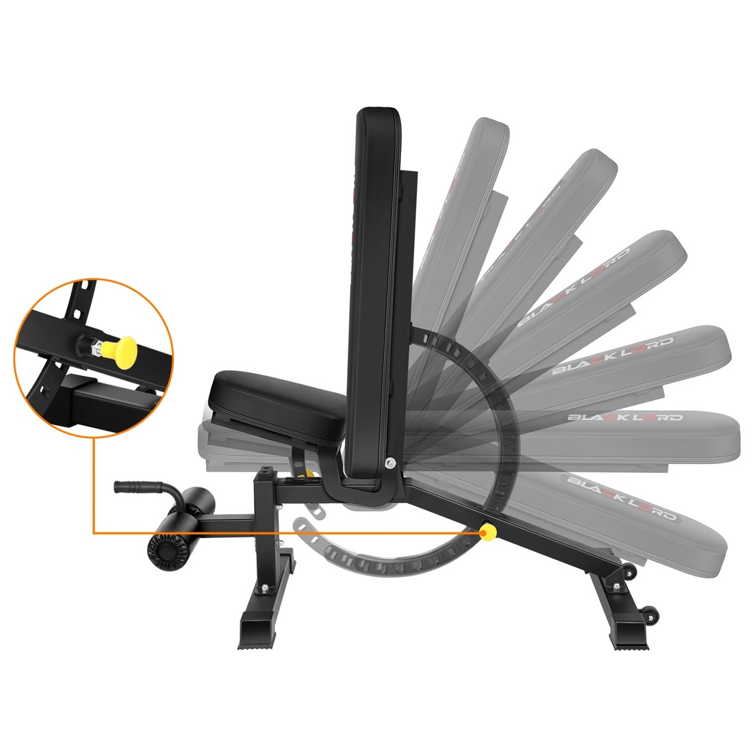 3 Black Lord Weight Bench Commercial FID Bench, 3 of 7