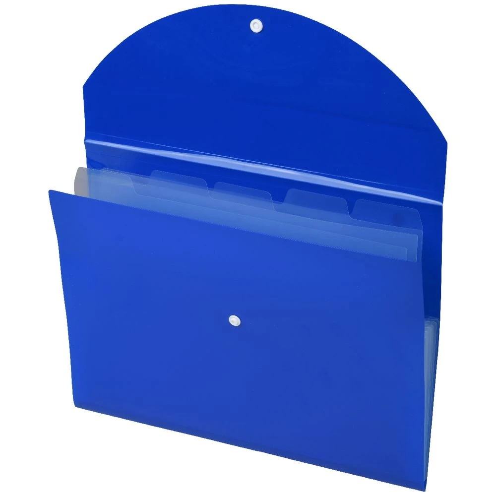 3 J.Burrows A4 Document Wallet 6 Pockets Bright Blue, 3 of 3