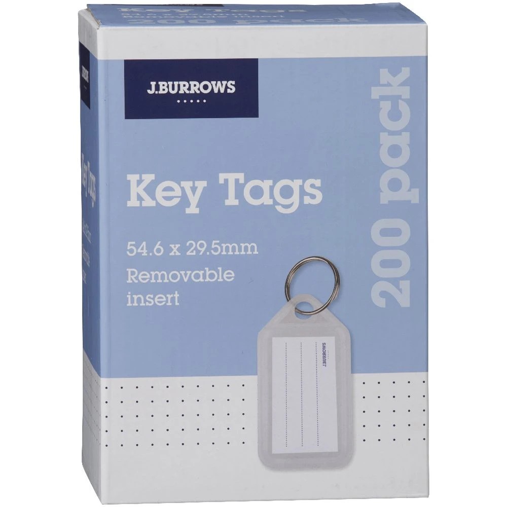 4 J.Burrows Key Tags Clear 200 Pack, 4 of 4