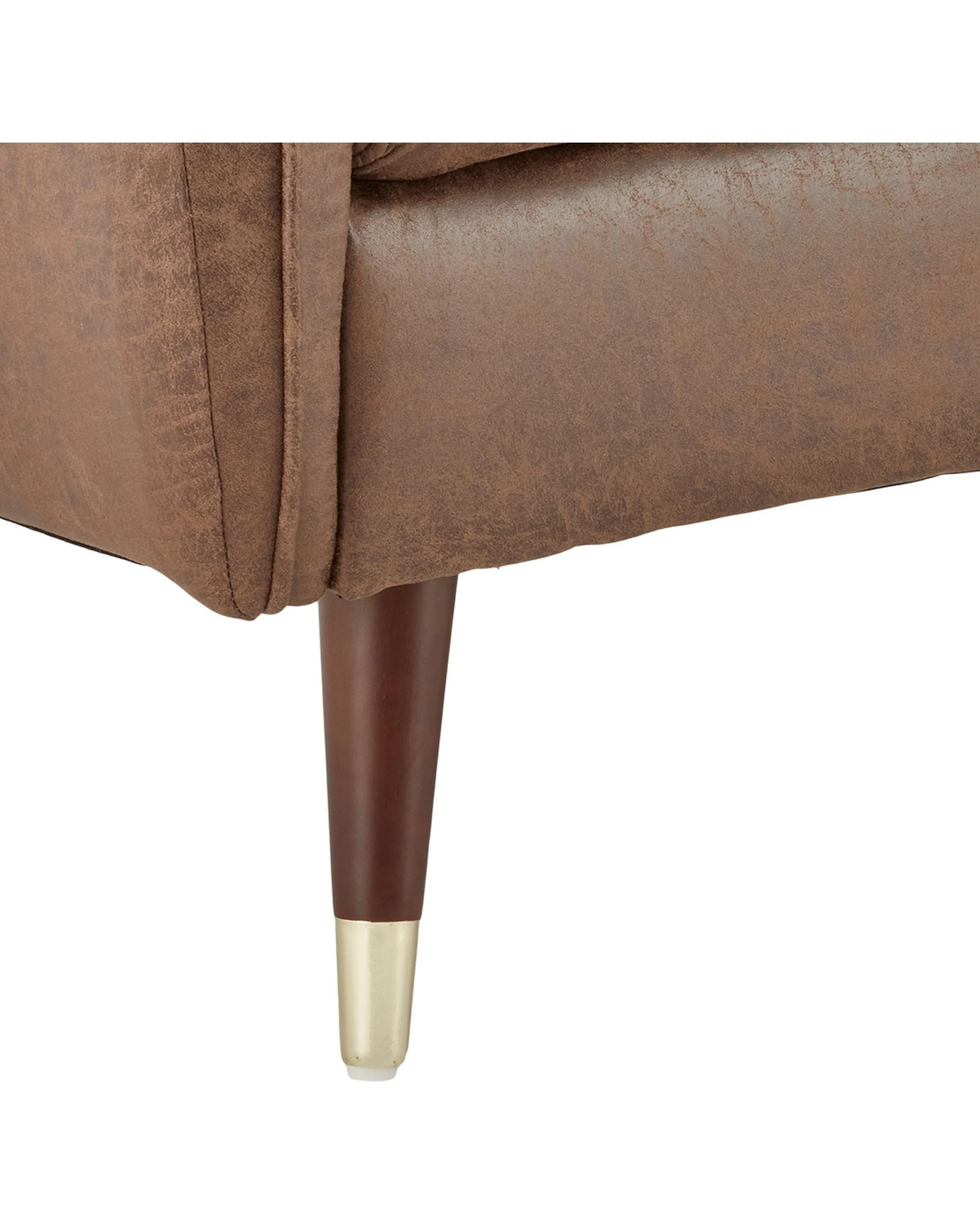 7 Sarantino Faux Velvet Tufted Sofa Bed Couch Futon - Brown, 7 of 9