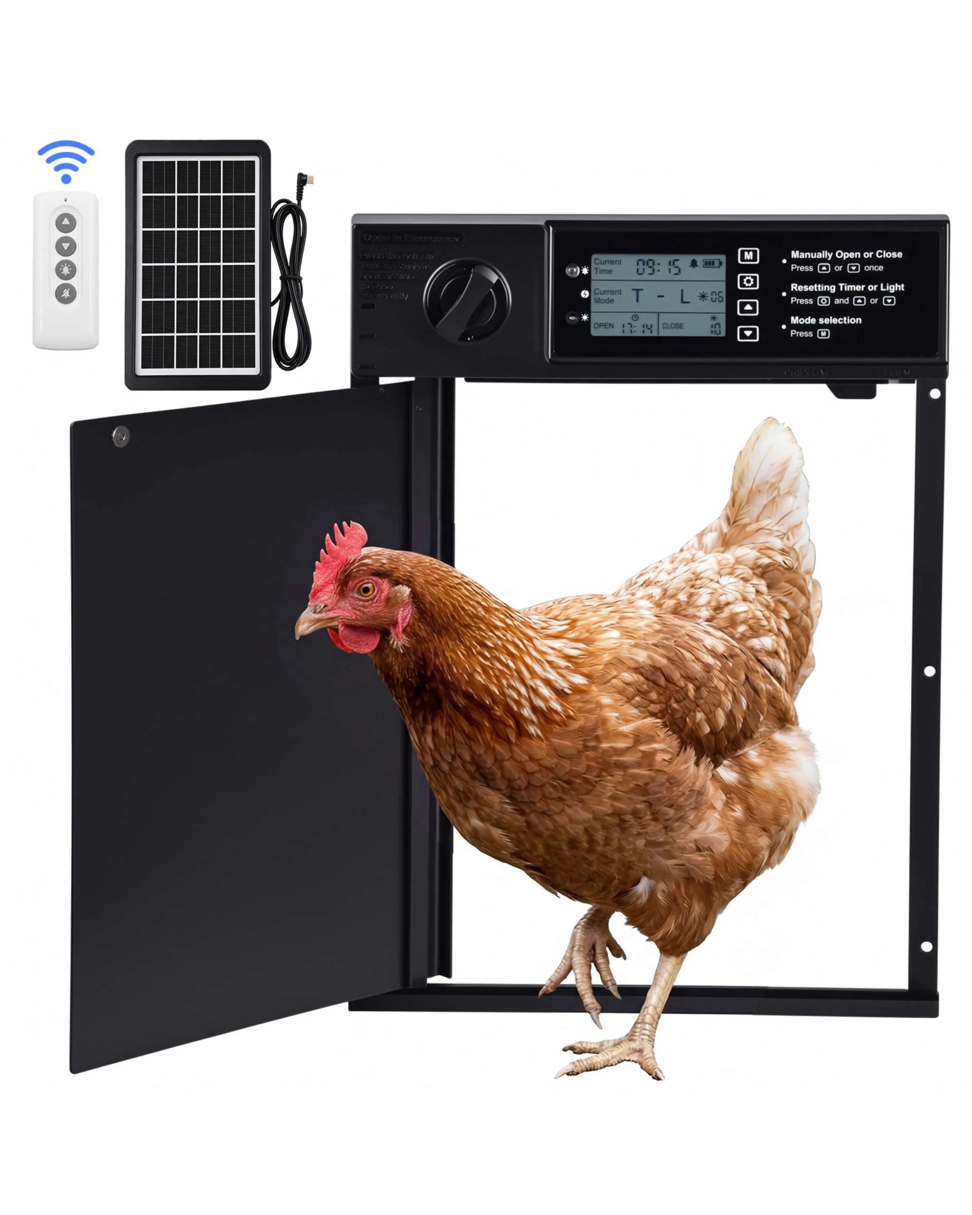 1 Advwin Automatic Chicken Coop Door Remote Control Solar Power, 1 of 1