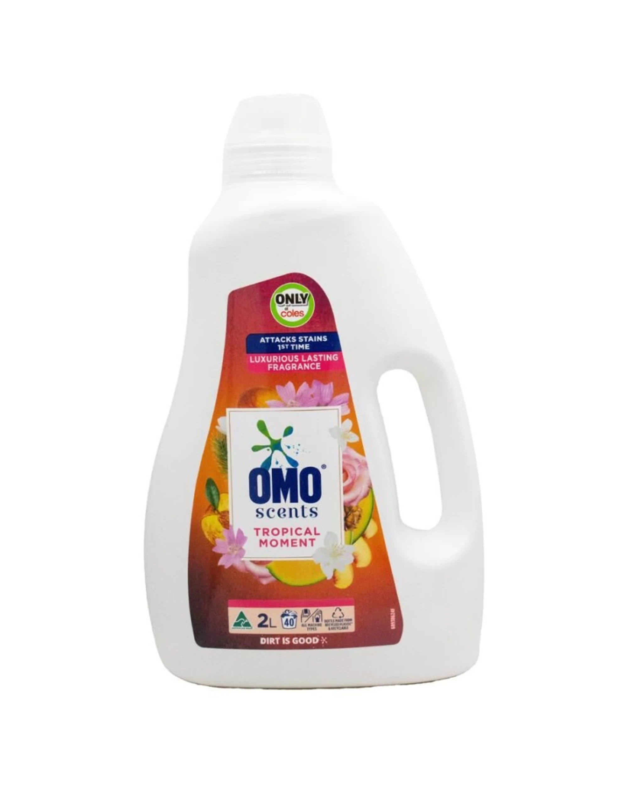 1 Omo Liquid Laundry Detergent Tropical Moment 2L Stain Remover - Gentle, 1 of 3