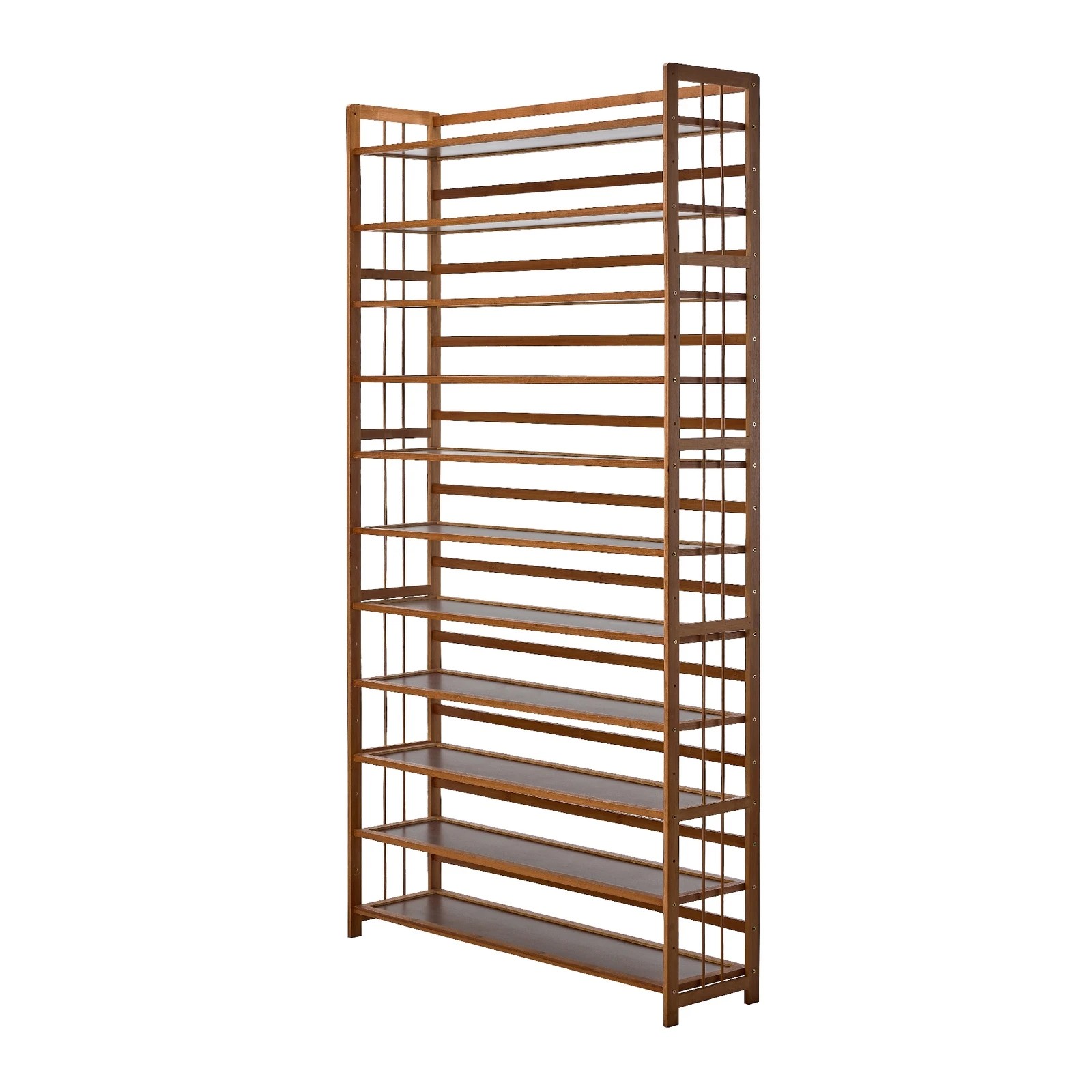 6 Oikiture Shoe Rack Storage Organizer Bamboo Stand 11 Shelves
 - Brown, 6 of 9