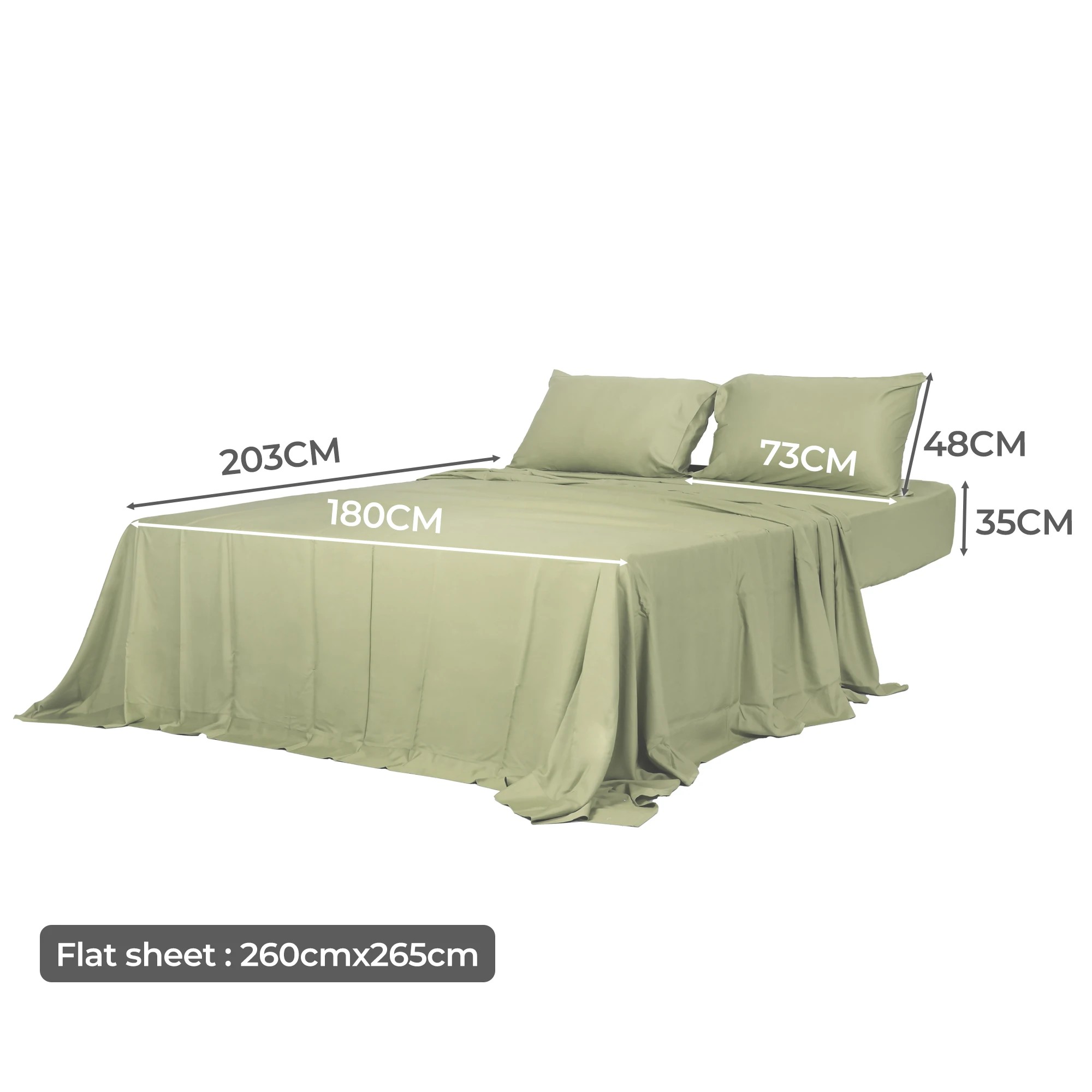 2 Dreamz Green Bamboo Bed Sheet Set - King Bed, 2 of 4