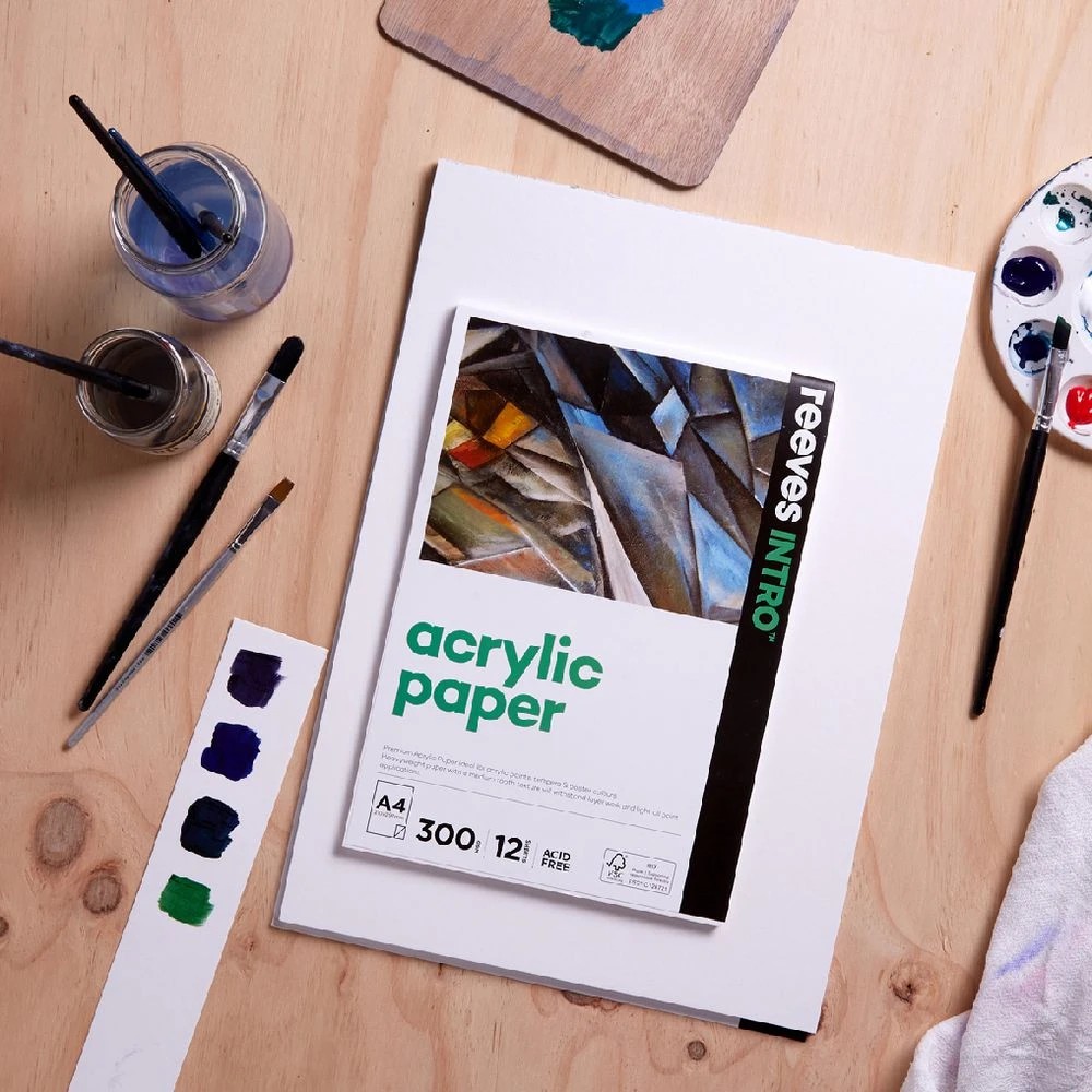 4 Reeves Intro A4 Acrylic Pad 300gsm 12 Sheets, 4 of 4