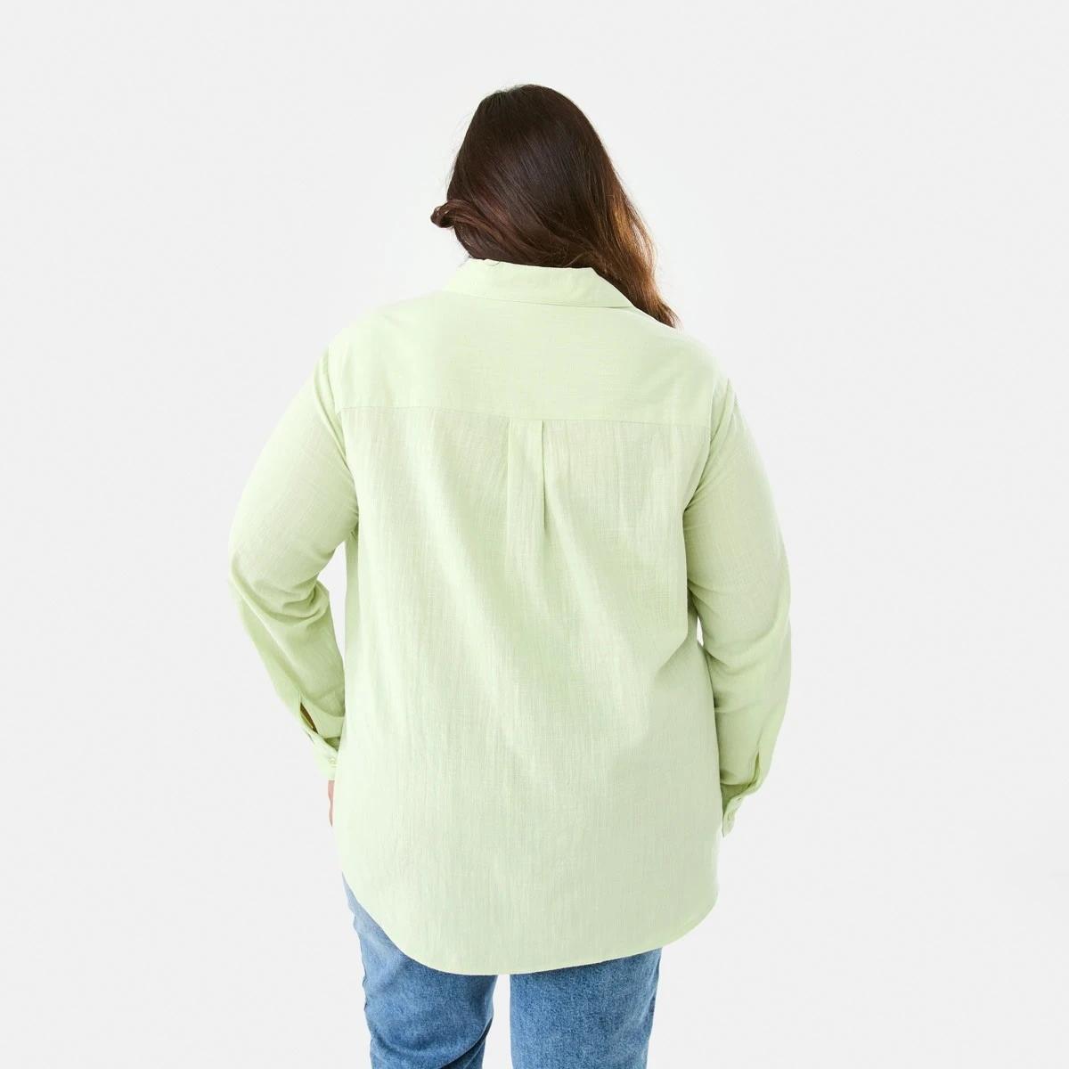 4 Curve Long Sleeve Cotton Shirt Grn Tea, 4 of 8