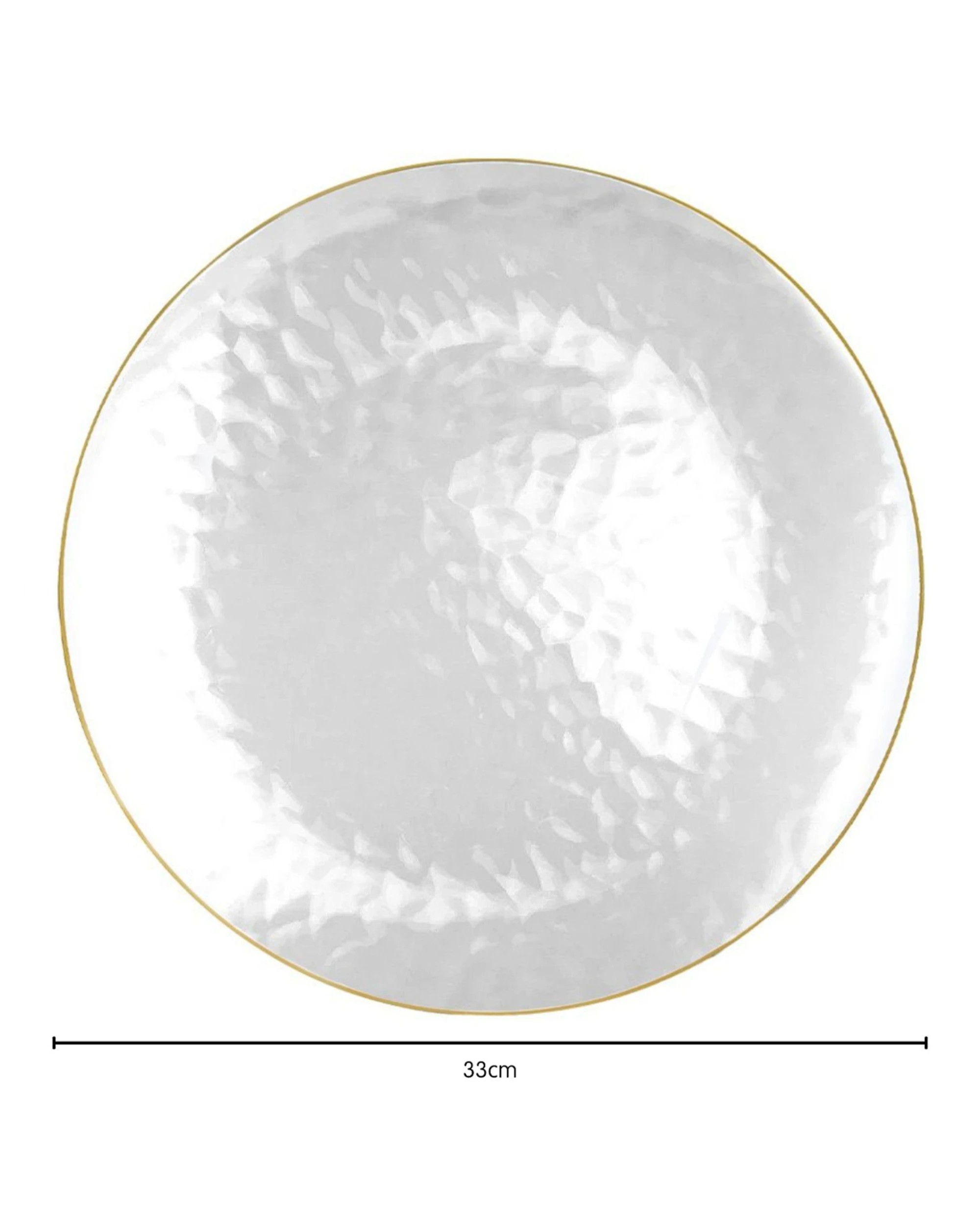 2 Partyware Clear Dimple With Gold Trim Plastic Plates 33cm Pack of 3 - Gold, 2 of 4