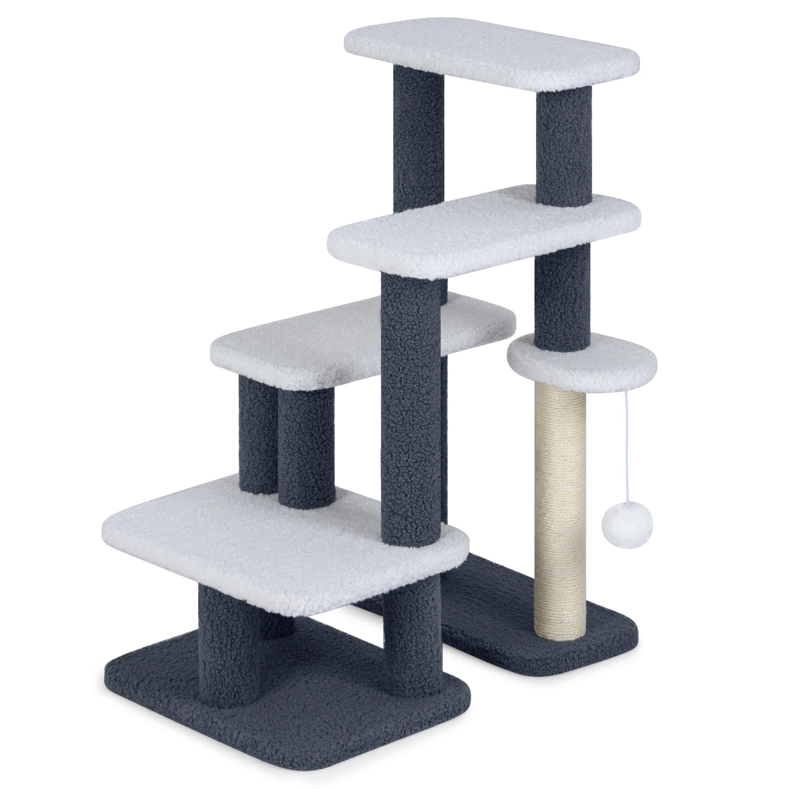 1 Costway Cat Tree Tower Pet Step w/Sisal Scratching Post Pet Climbing Furniture, 1 of 6