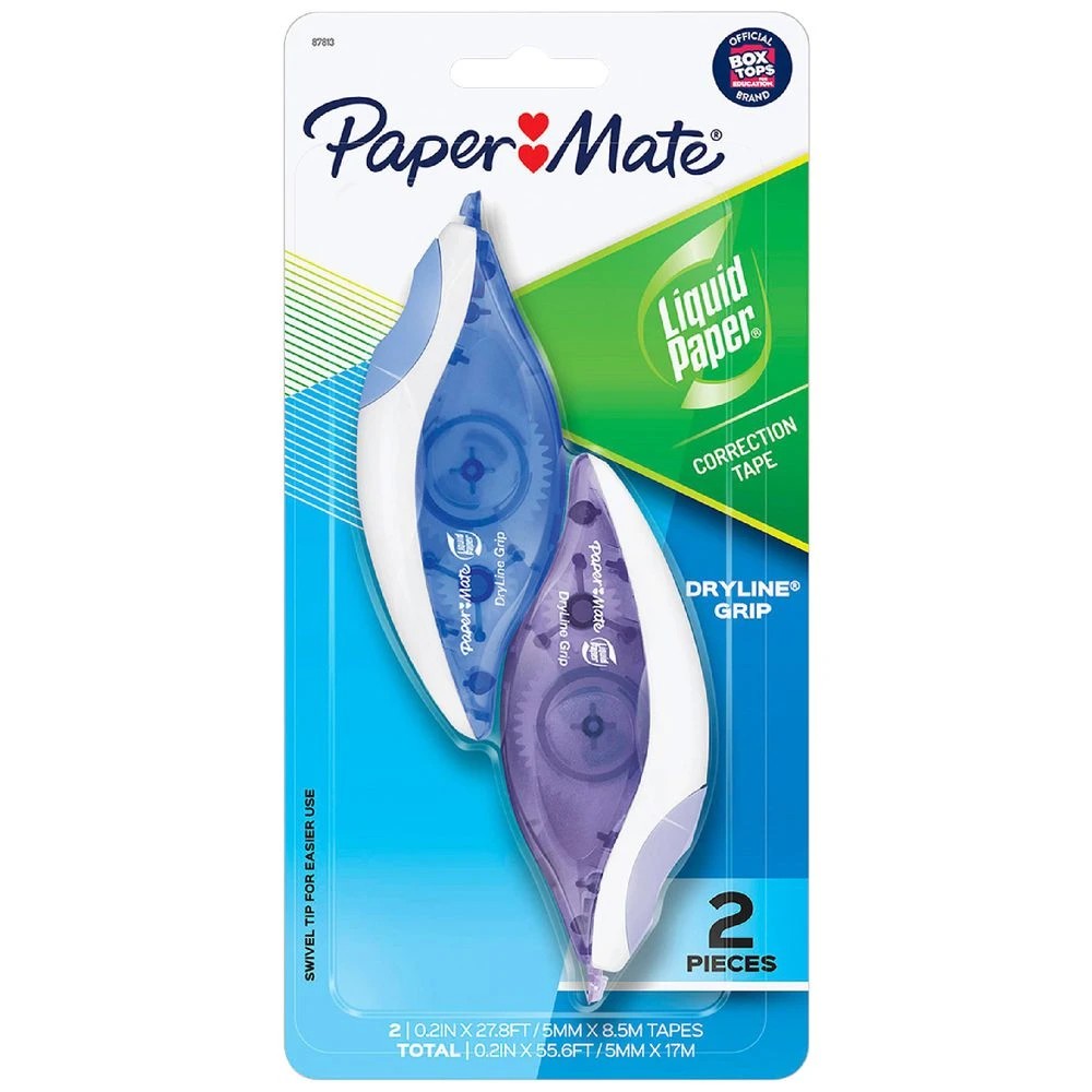 1 Liquid Paper Dryline Correction Tape 5mm x 8.5m Blue 2 Pack, 1 of 3