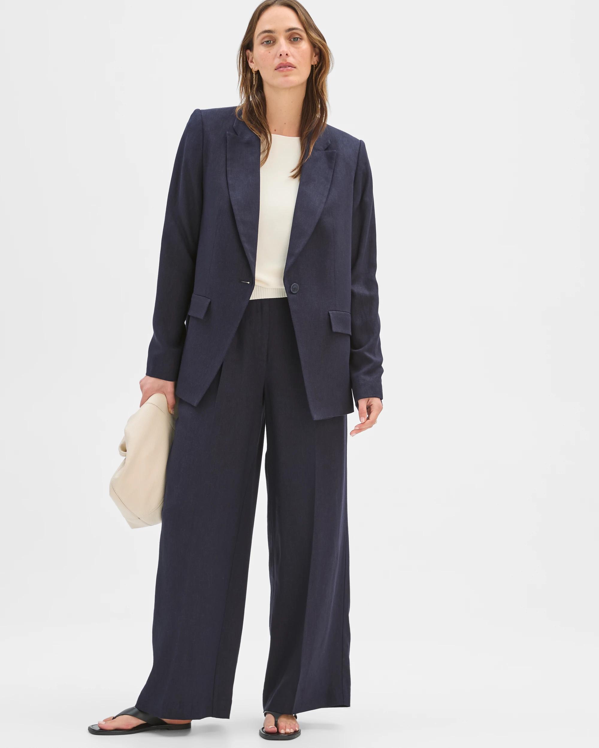 1 Preview Tailored Wide Leg Pants INK NAVY, 1 of 7