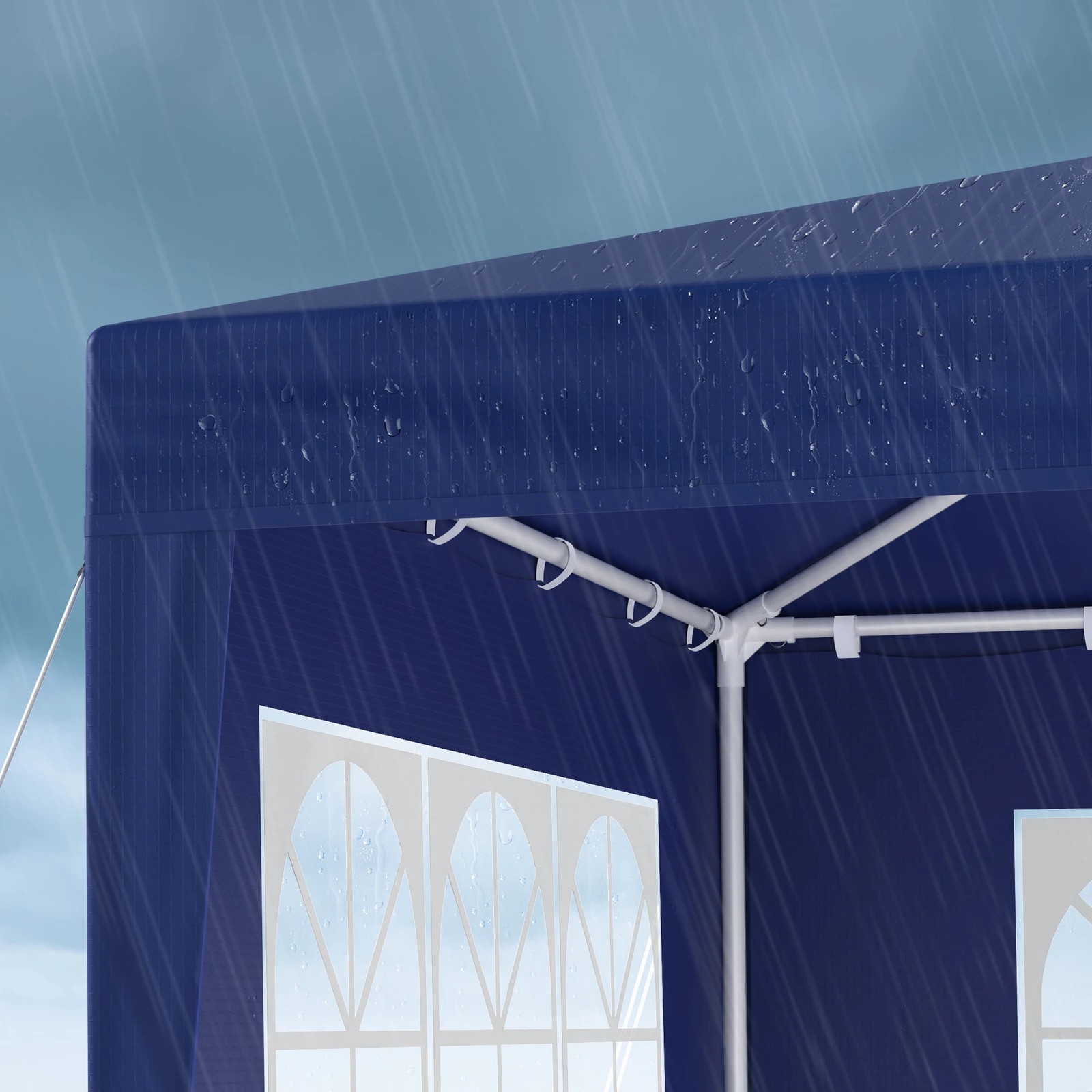 4 Alfordson Gazebo 3x6m Outdoor Wedding Marquee Camping Canopy Portable - Blue, 4 of 7