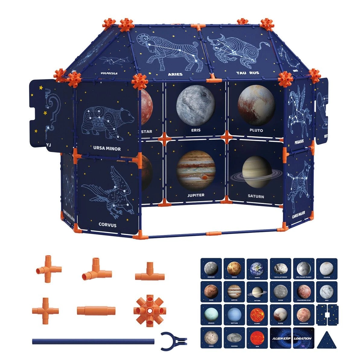 3 AUSWAY Kids Toys Cardboard House DIY Fort Building Kit Indoor Creative Play Space, 3 of 3