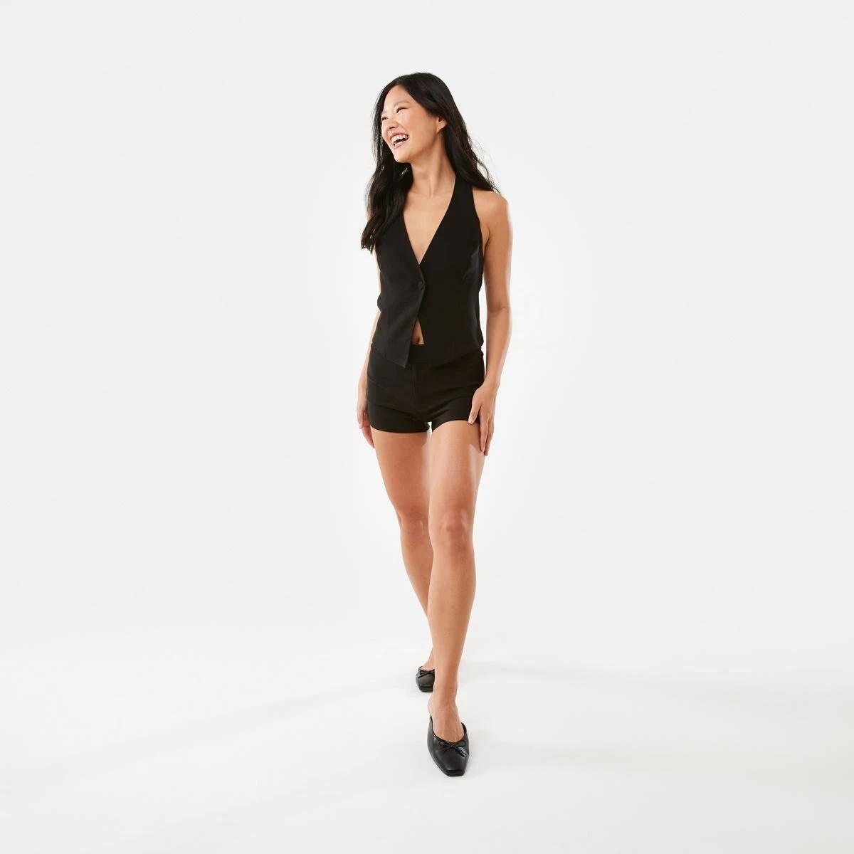 2 Sleeveless Halter Vest Black, 2 of 10