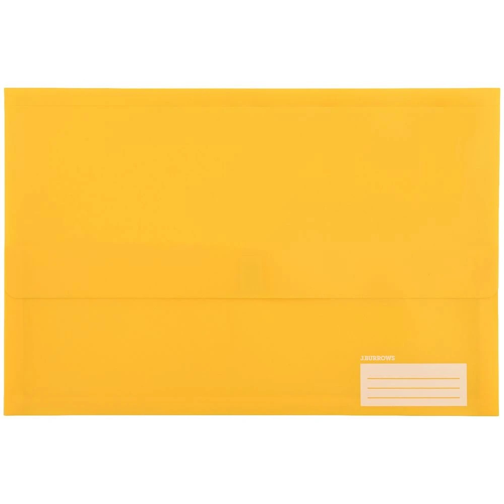 2 J.Burrows Foolscap Document Wallet Yellow, 2 of 3
