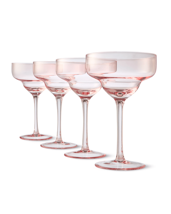 4 Pink Margarita Glasses