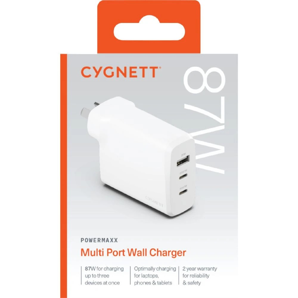 3 Cygnett PowerPlus 87W Multi Port Wall Charger White, 3 of 3