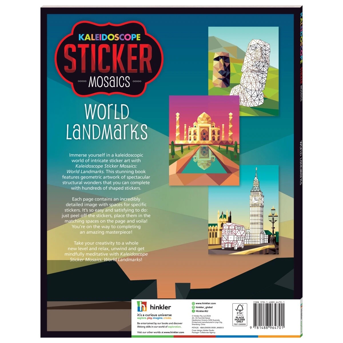 2 Kaleidoscope Sticker Mosaics: World Landmarks​ - Book, 2 of 6