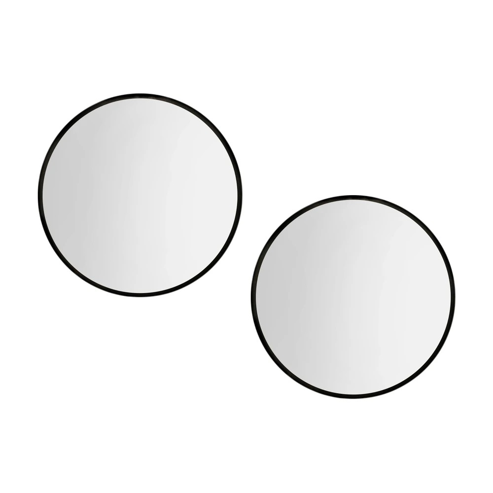 1 Embellir 2 Wall Mirror Makeup 60cm Home Decor Framed Mirrors Bathroom Round - Black, 1 of 6