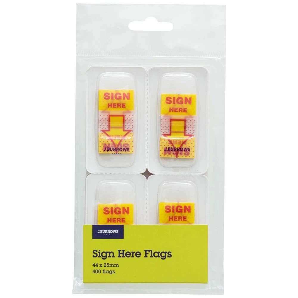 1 J.Burrows Sign Here Flags 25 x 44mm 8 Pack, 1 of 3